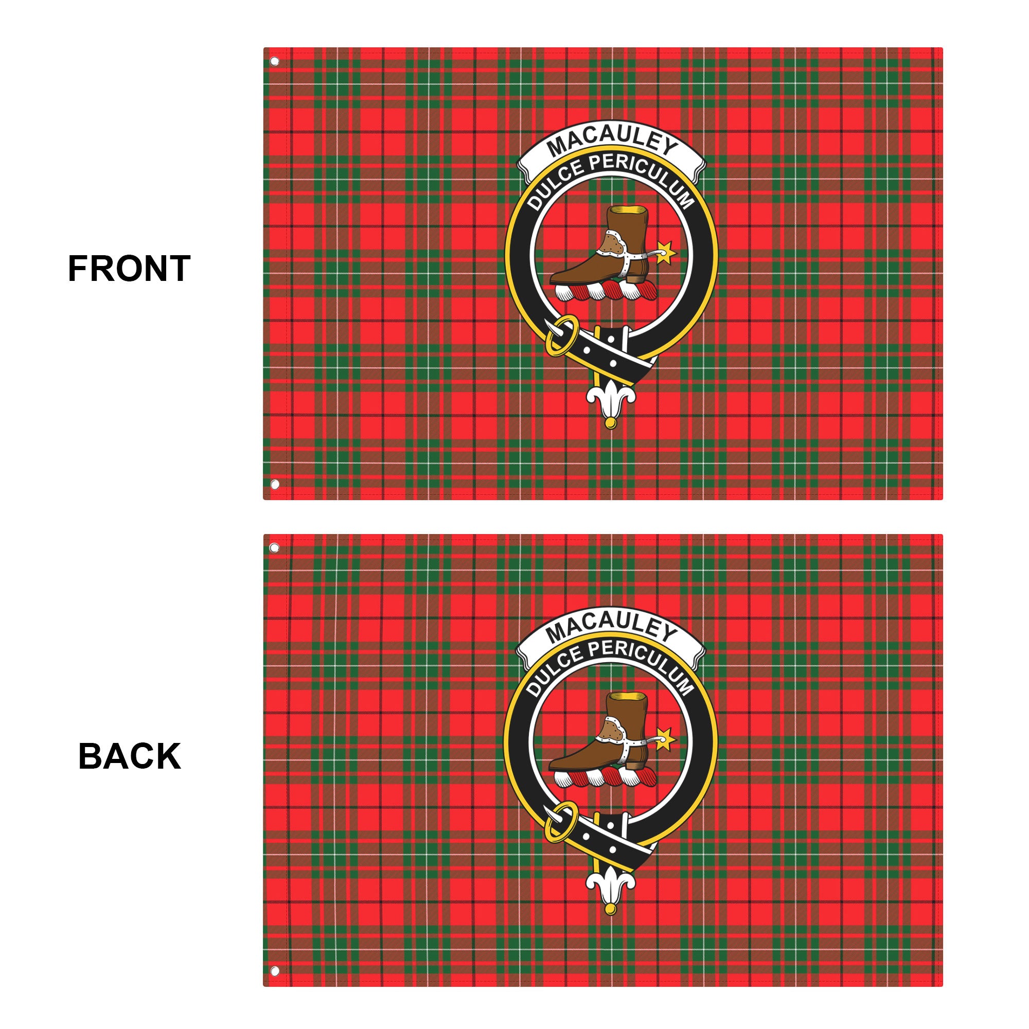 MacAuley Modern Tartan Crest House Flag
