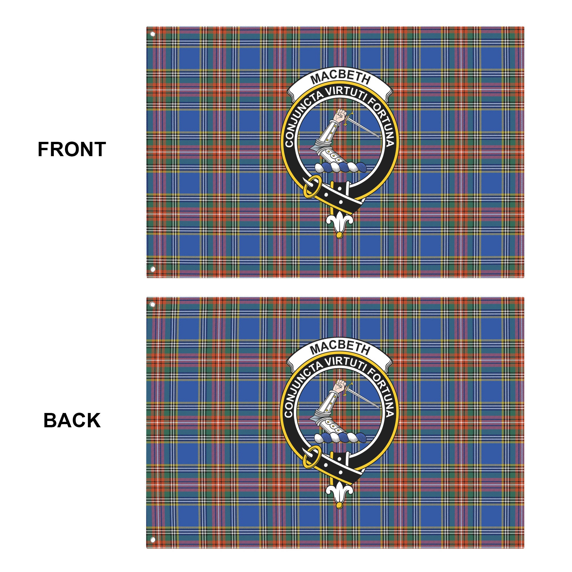 MacBeth Ancient Tartan Crest House Flag
