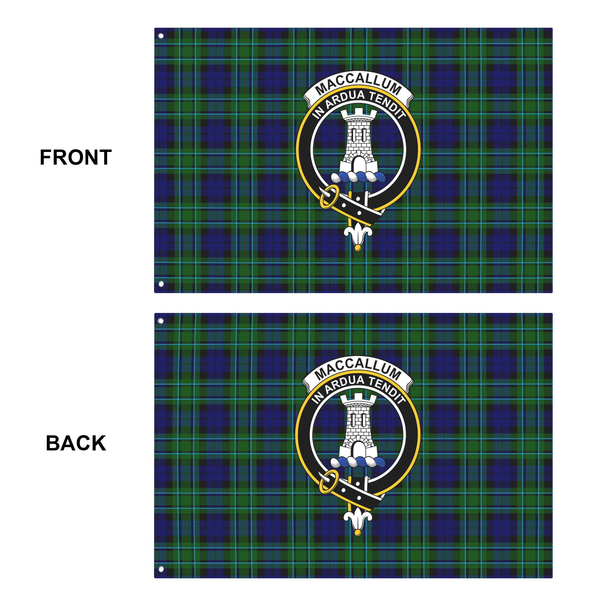 MacCallum Modern Tartan Crest House Flag