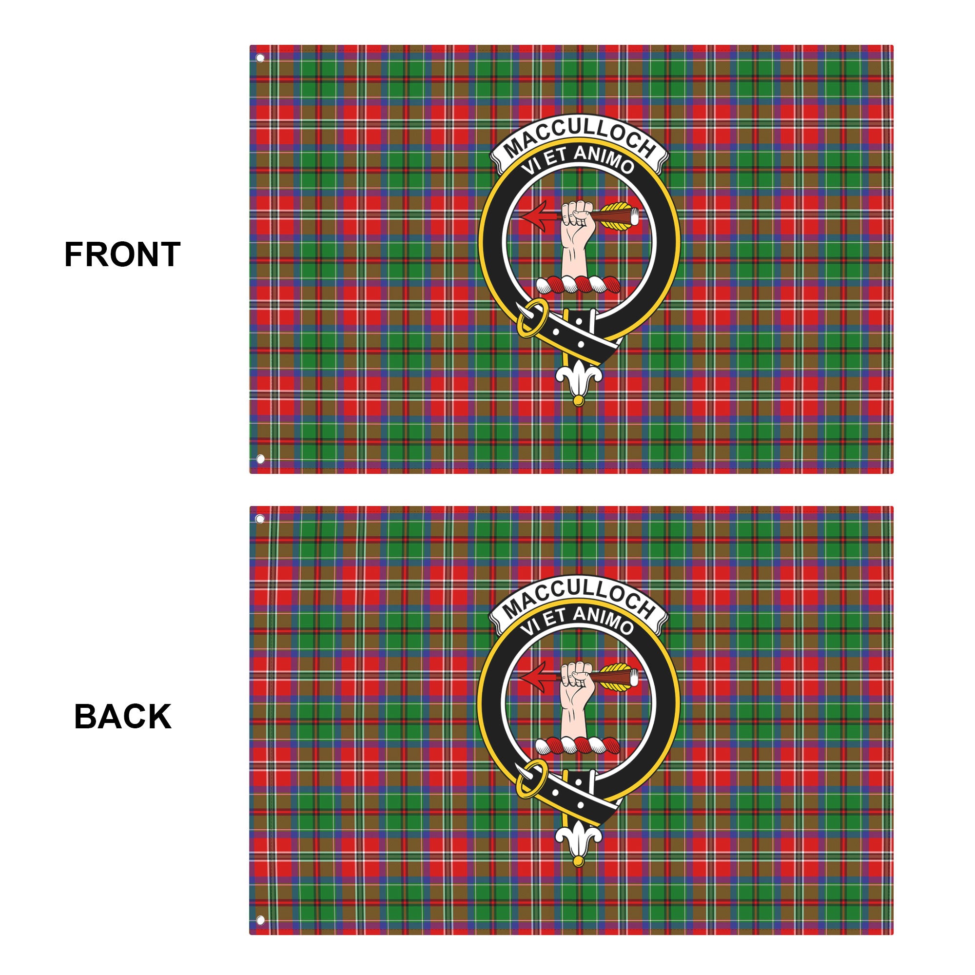 MacCulloch (McCulloch) Tartan Crest House Flag