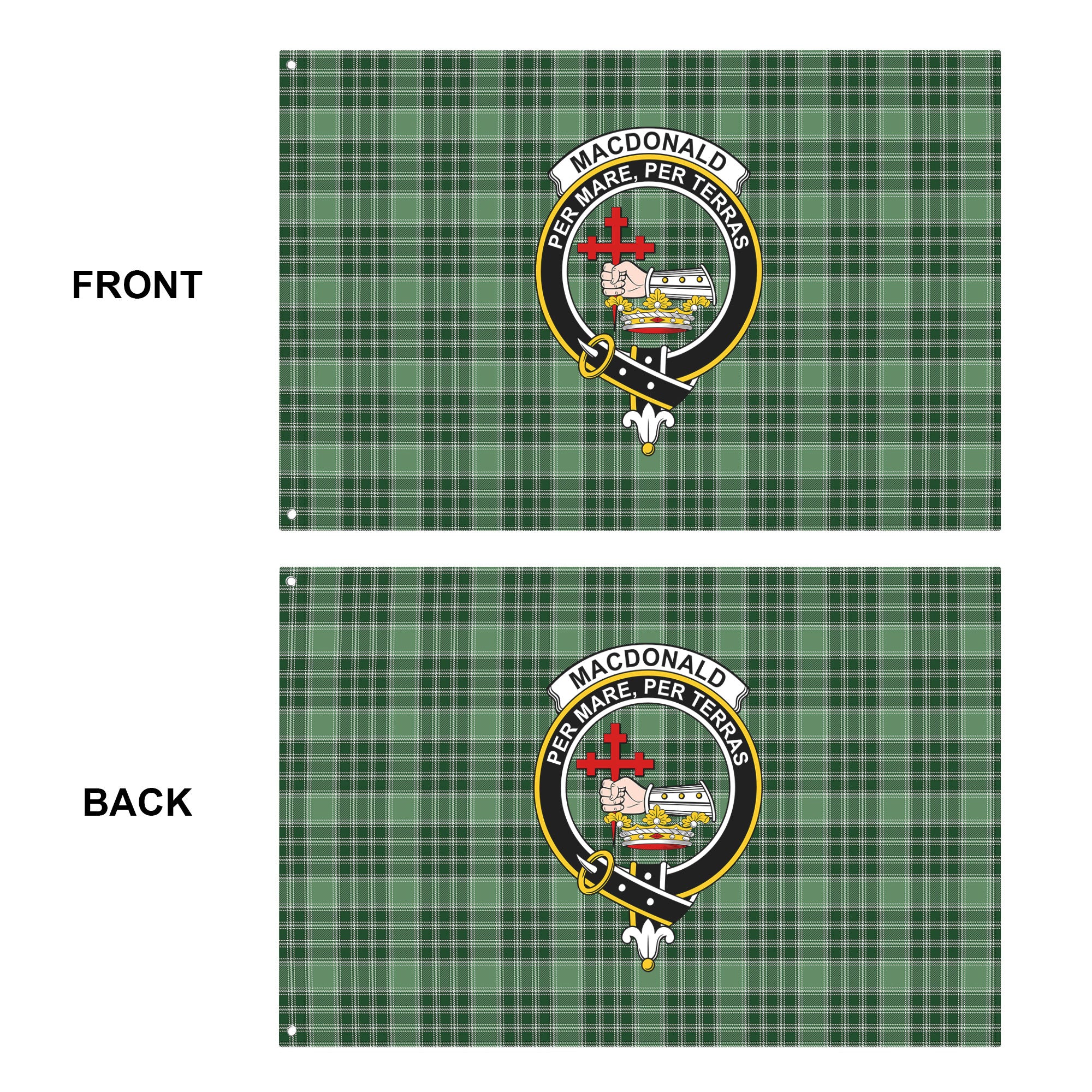 MacDonald Lord of the Isles Hunting Tartan Crest House Flag