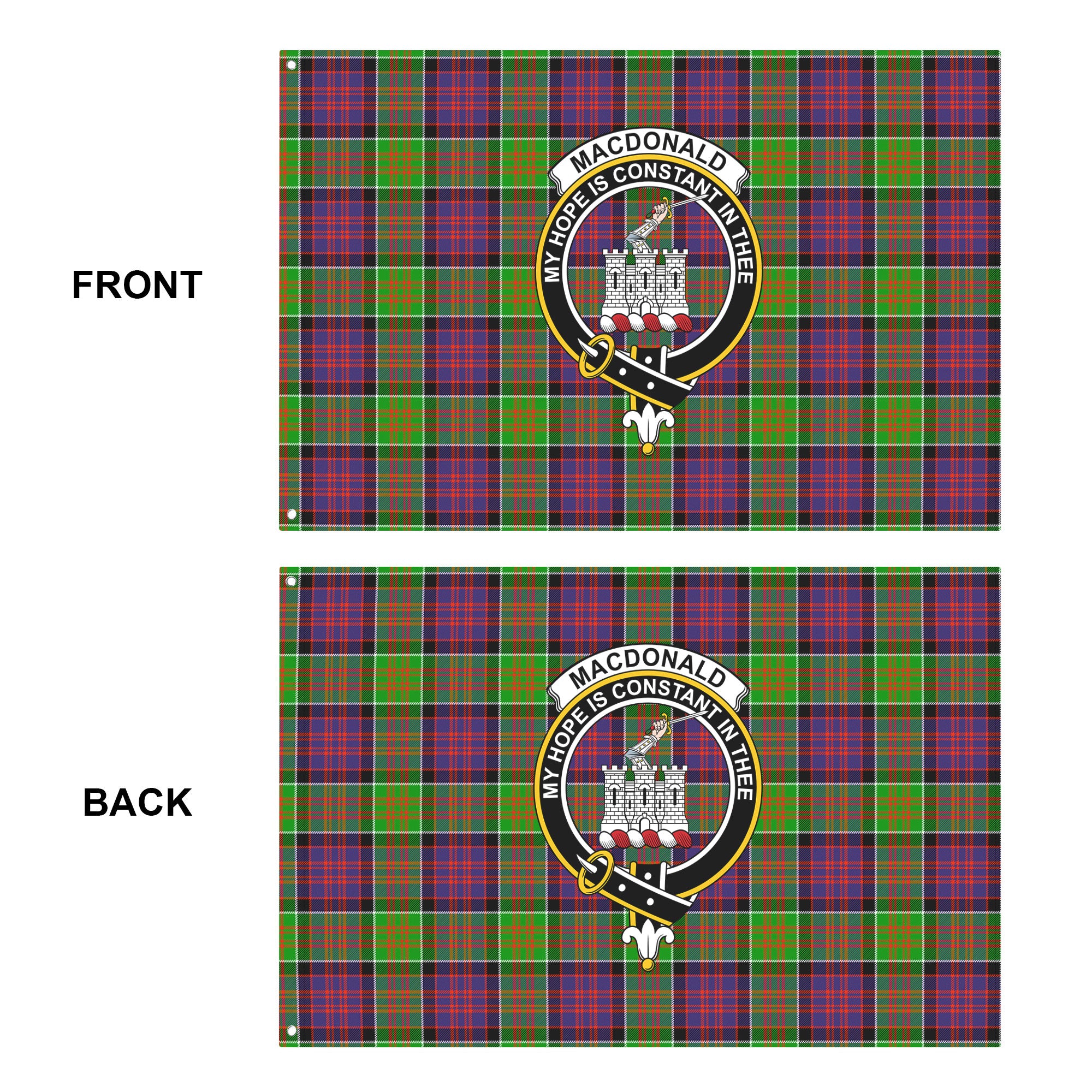 MacDonald (Clan Ranald) Tartan Crest House Flag
