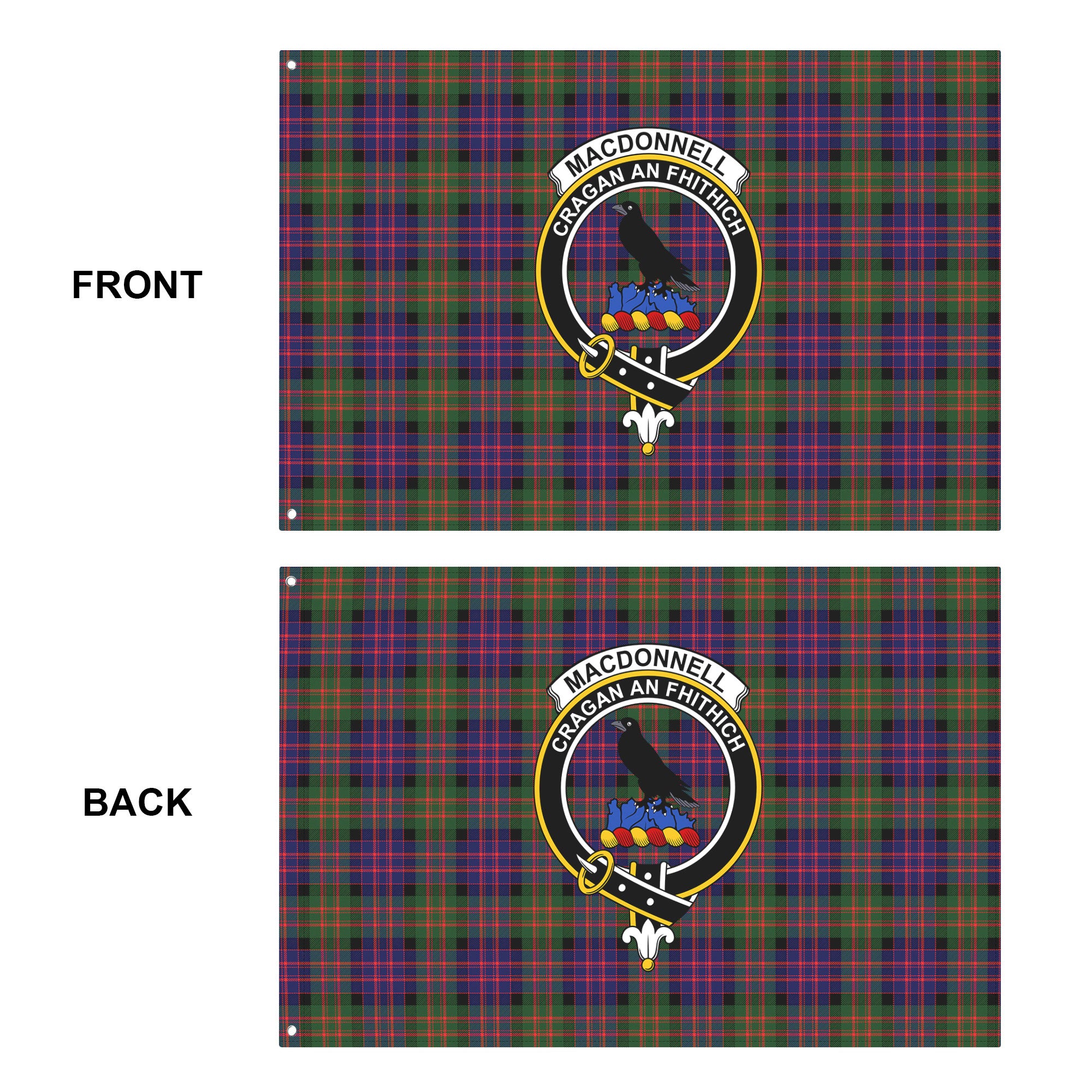 MacDonnell of Glengarry Modern Tartan Crest House Flag