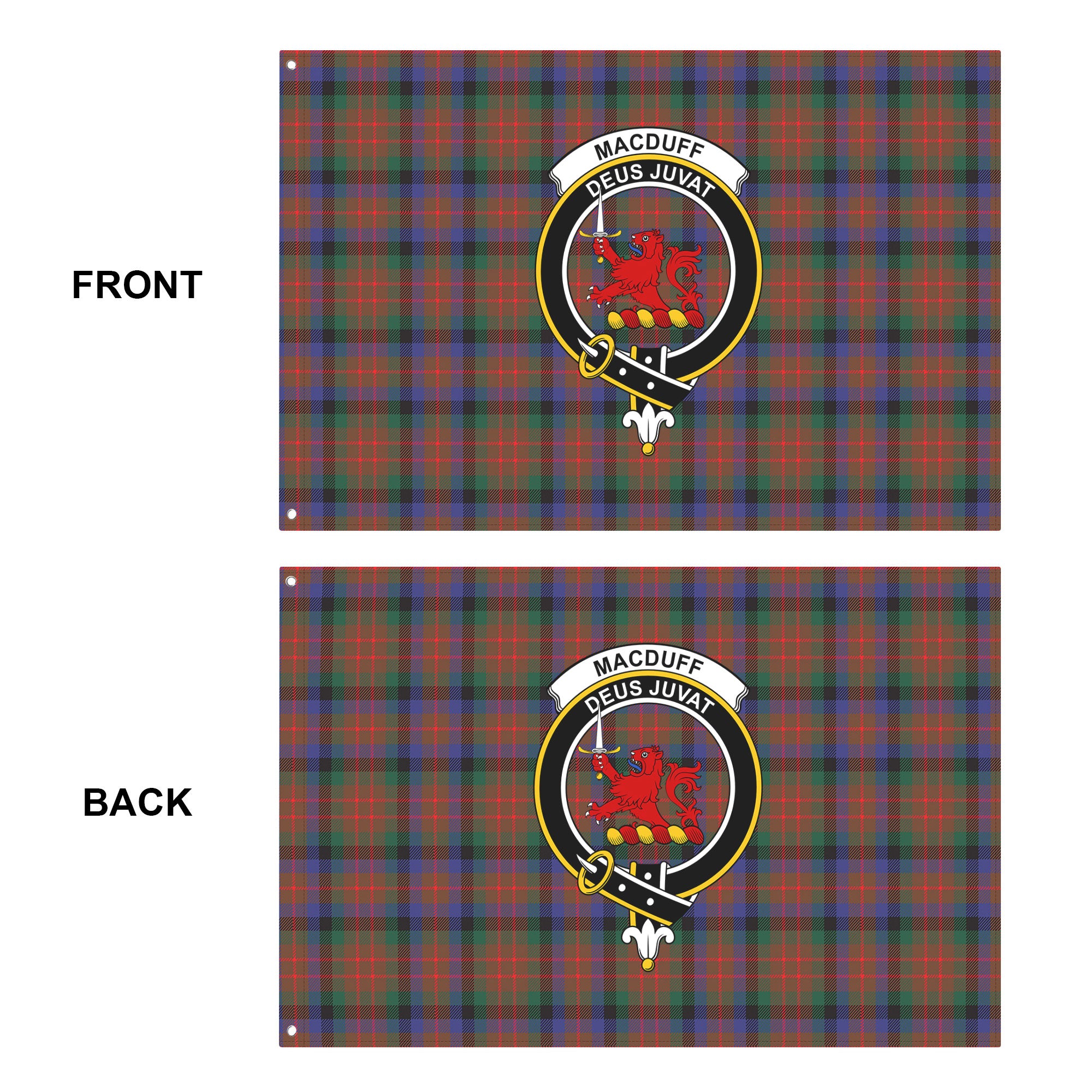 MacDuff Hunting Modern Tartan Crest House Flag