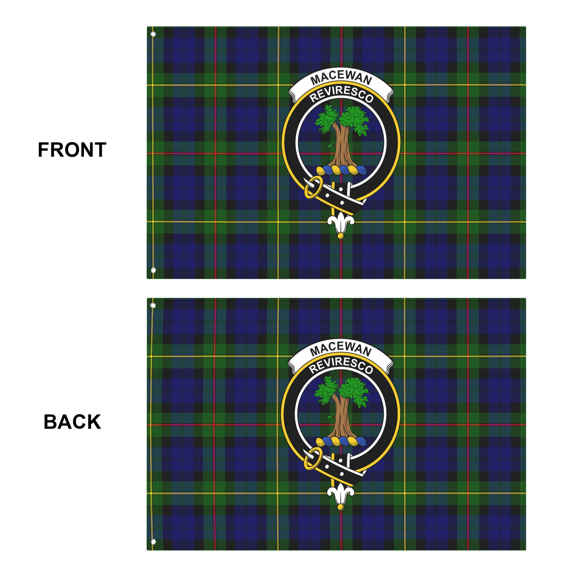 MacEwan Modern Tartan Crest House Flag