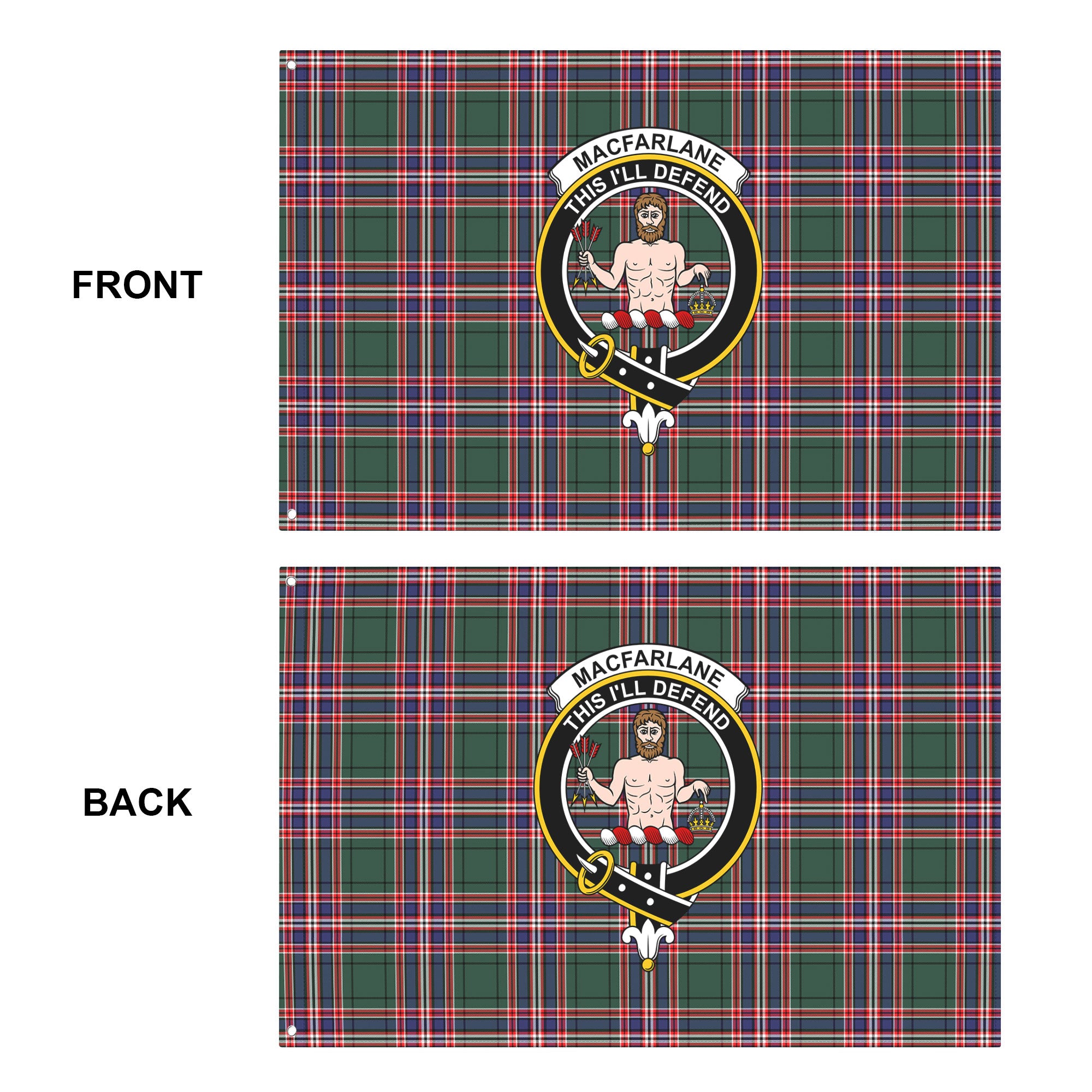 MacFarlane Hunting Modern Tartan Crest House Flag