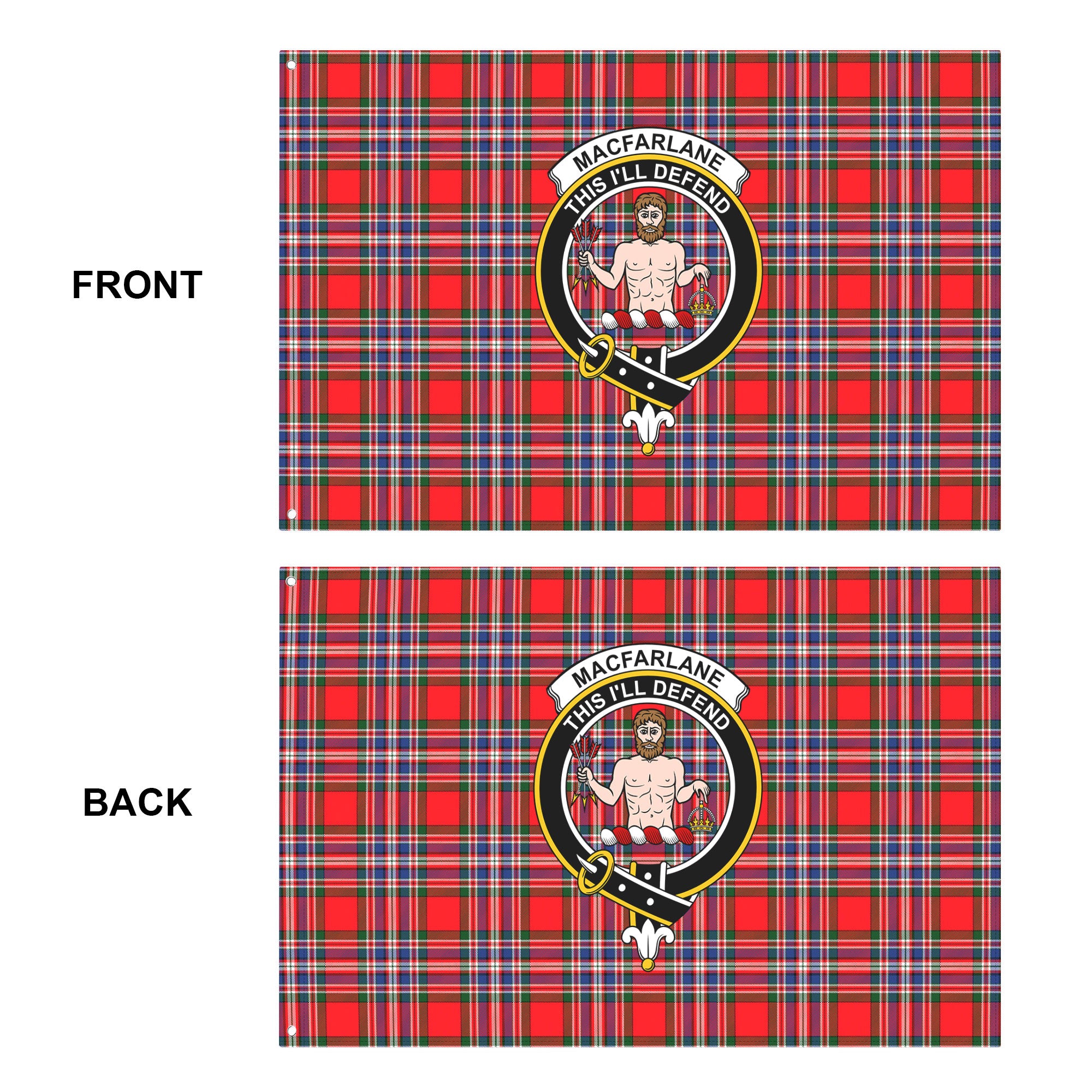 MacFarlane Modern Tartan Crest House Flag