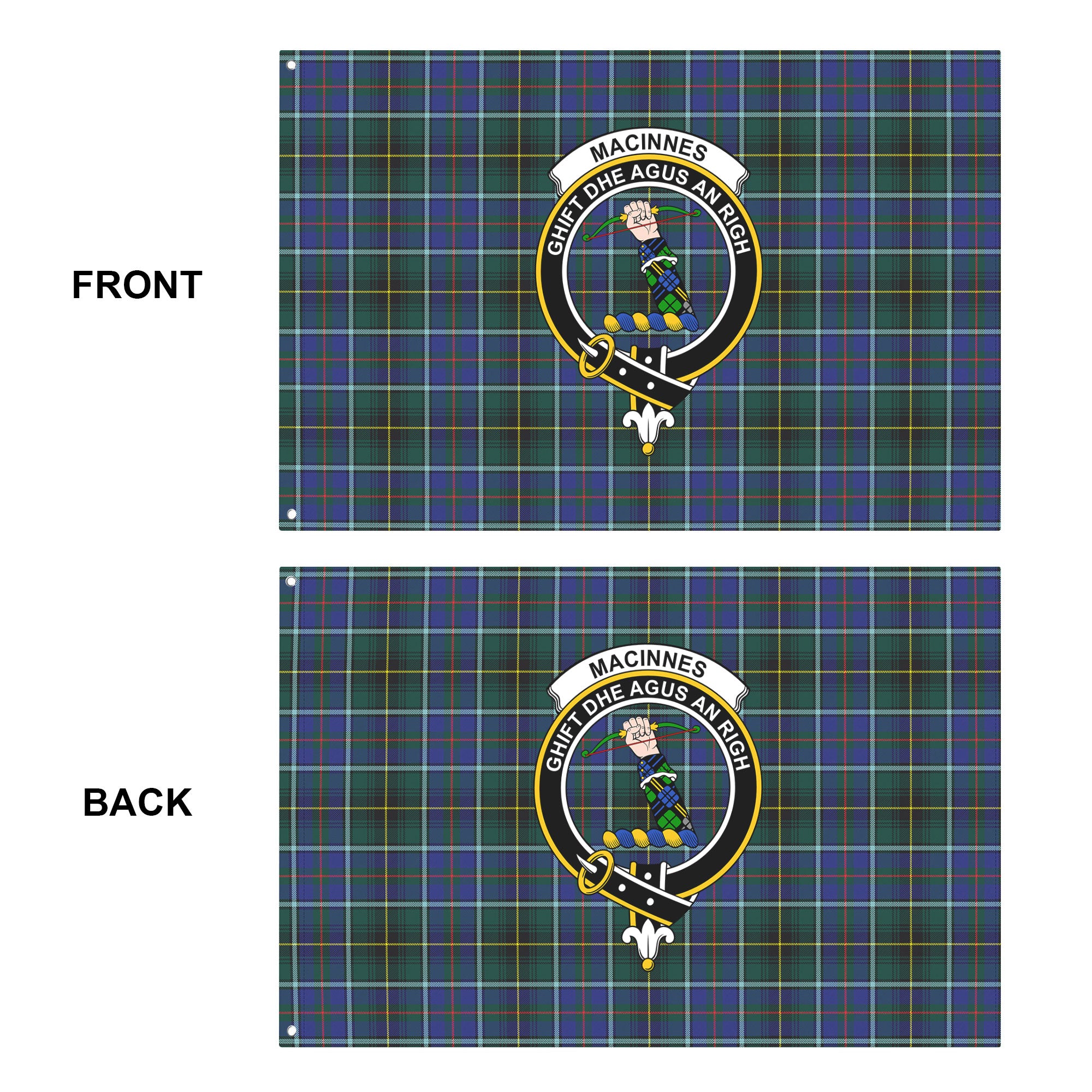 MacInnes Modern Tartan Crest House Flag
