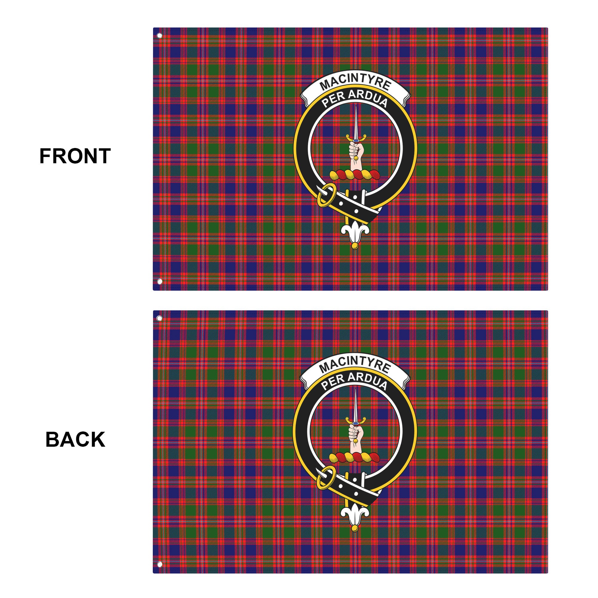 MacIntyre Modern Tartan Crest House Flag
