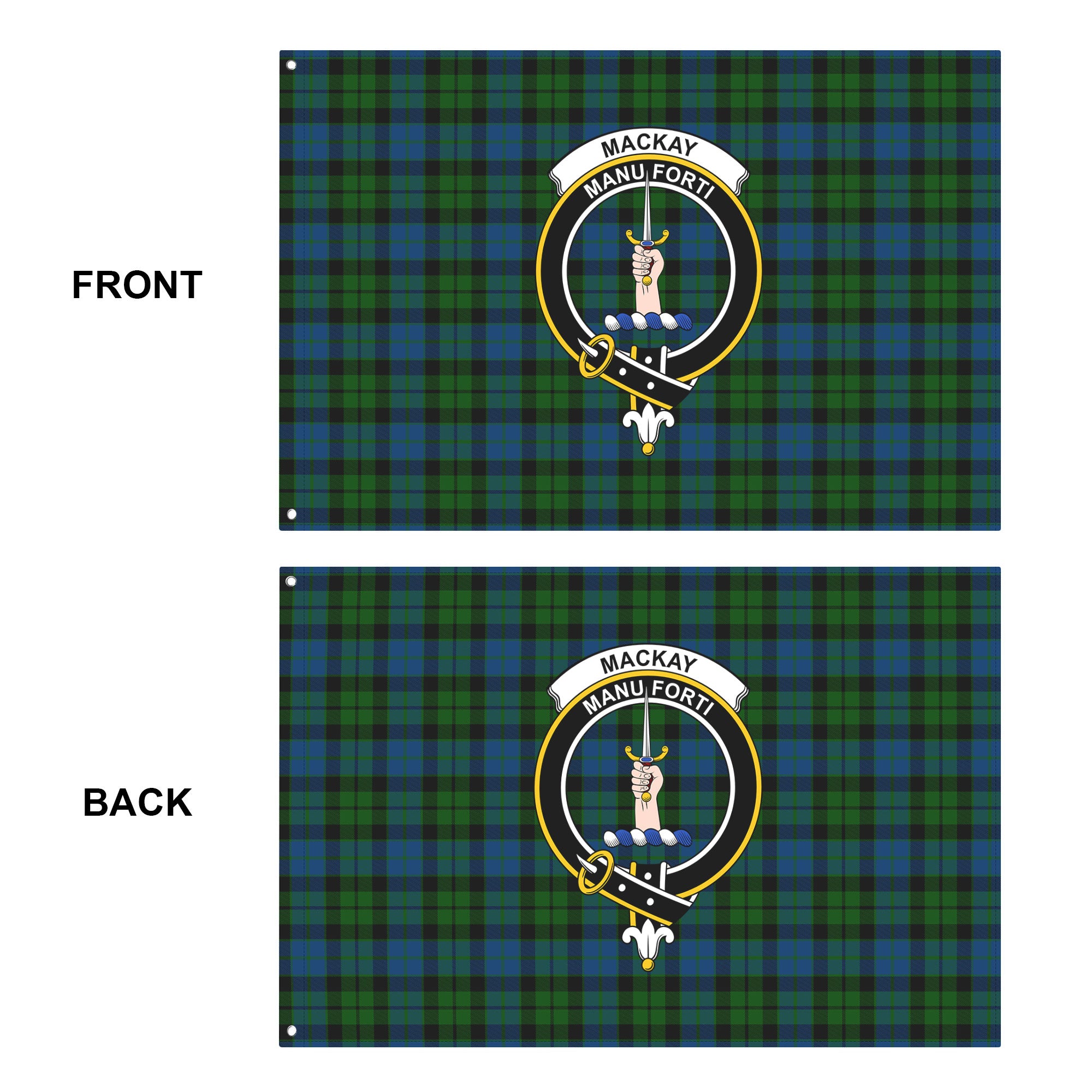 MacKay Modern Tartan Crest House Flag