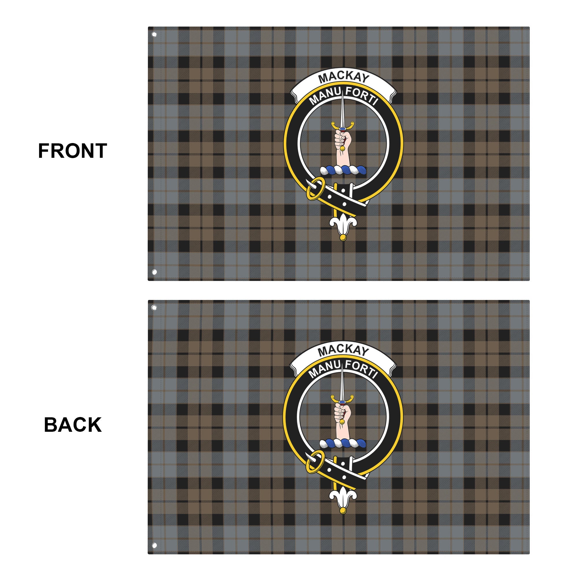 MacKay Weathered Tartan Crest House Flag