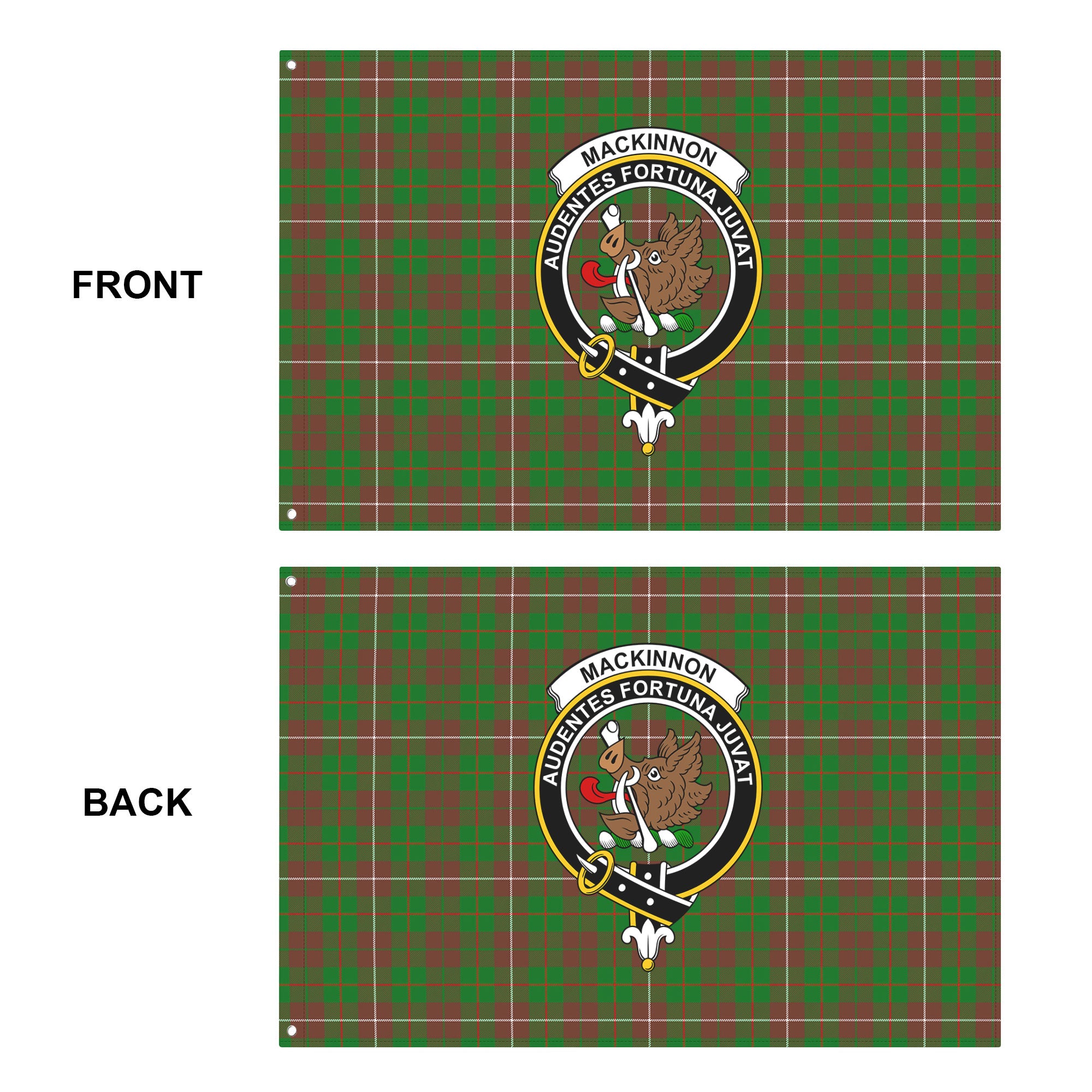 MacKinnon Hunting Modern Tartan Crest House Flag