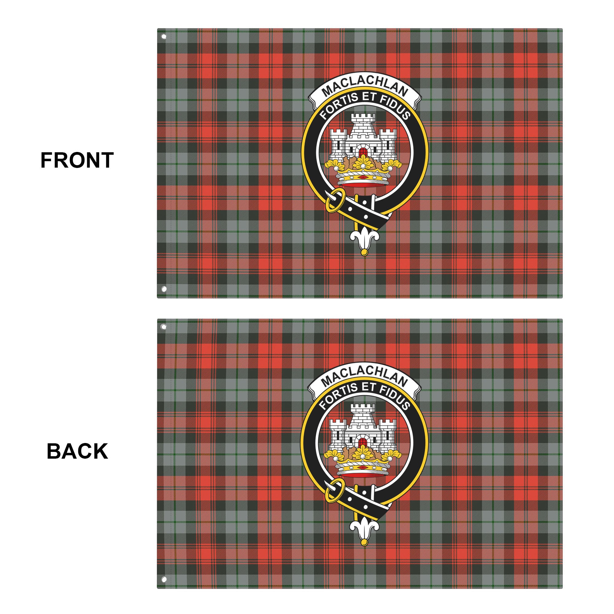 MacLachlan Weathered Tartan Crest House Flag