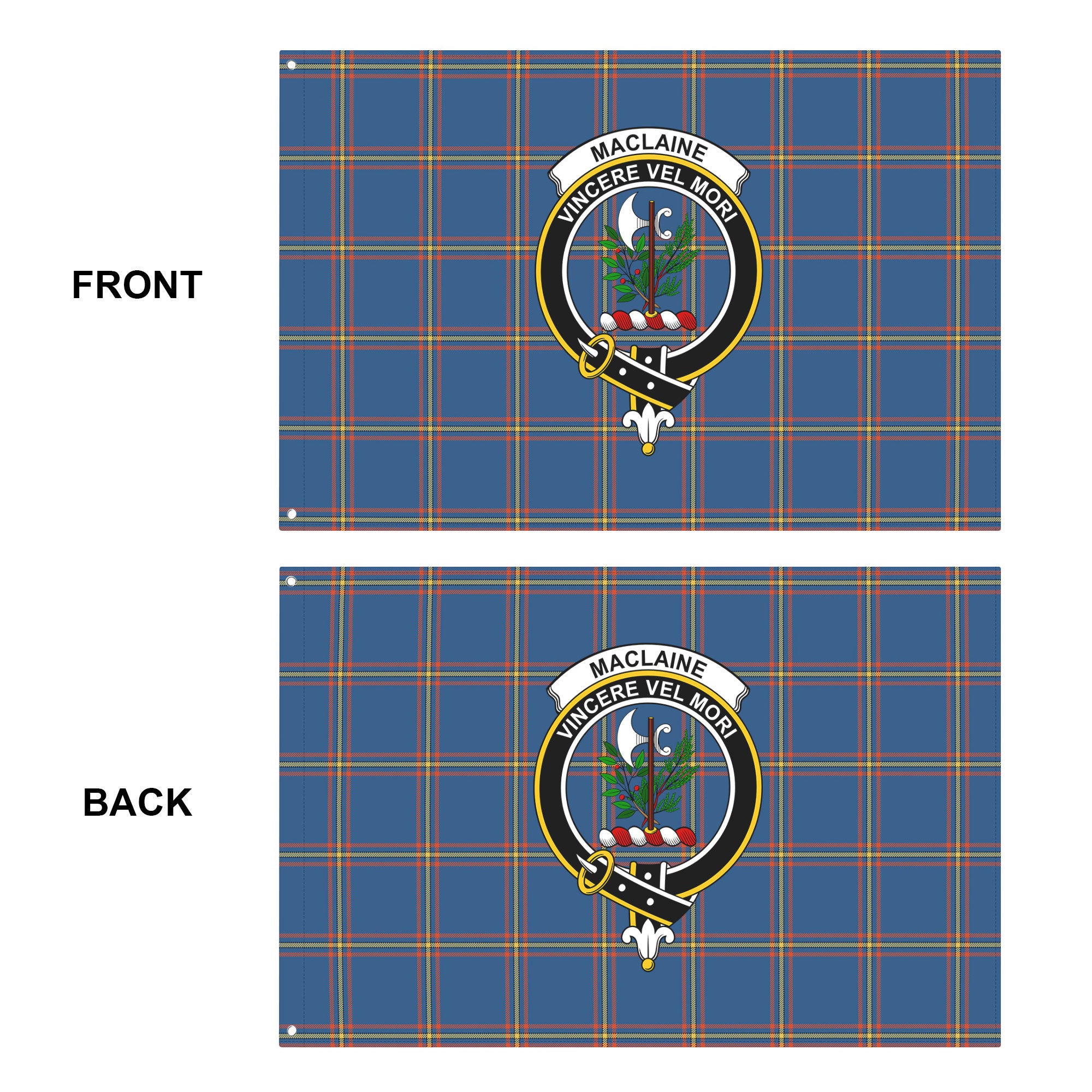 MacLaine of Loch Buie Hunting Ancient Tartan Crest House Flag