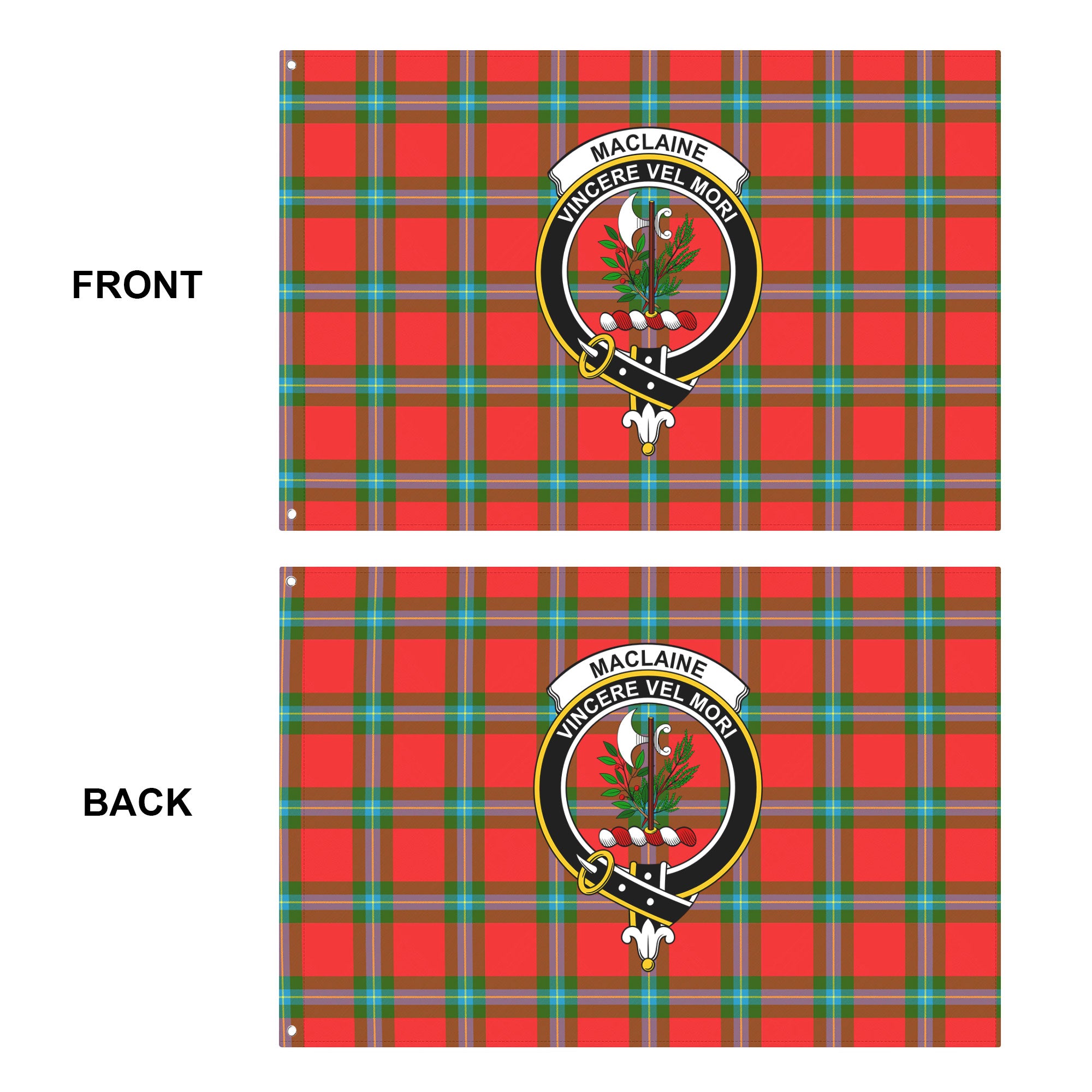 MacLaine of Loch Buie Tartan Crest House Flag