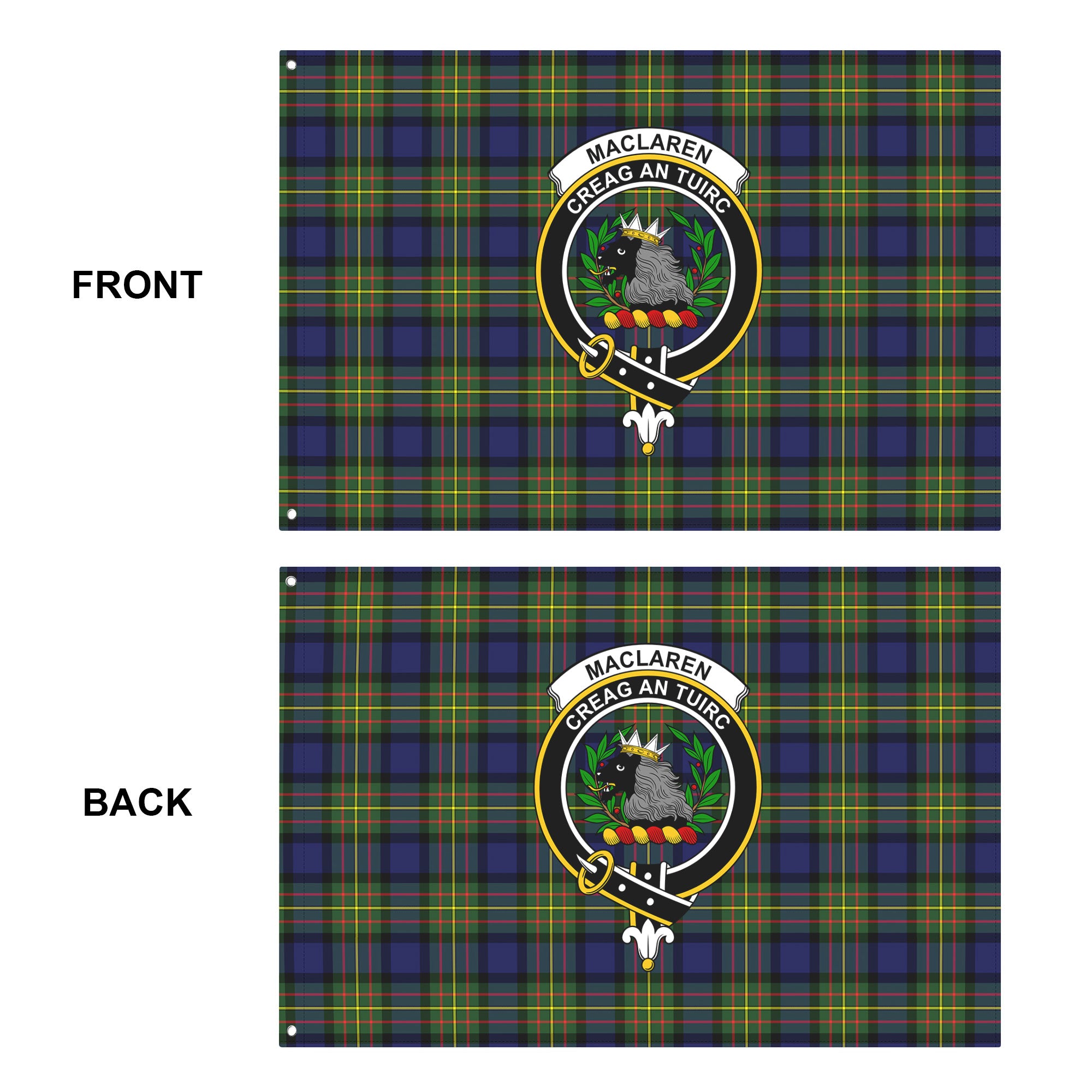 MacLaren Modern Tartan Crest House Flag