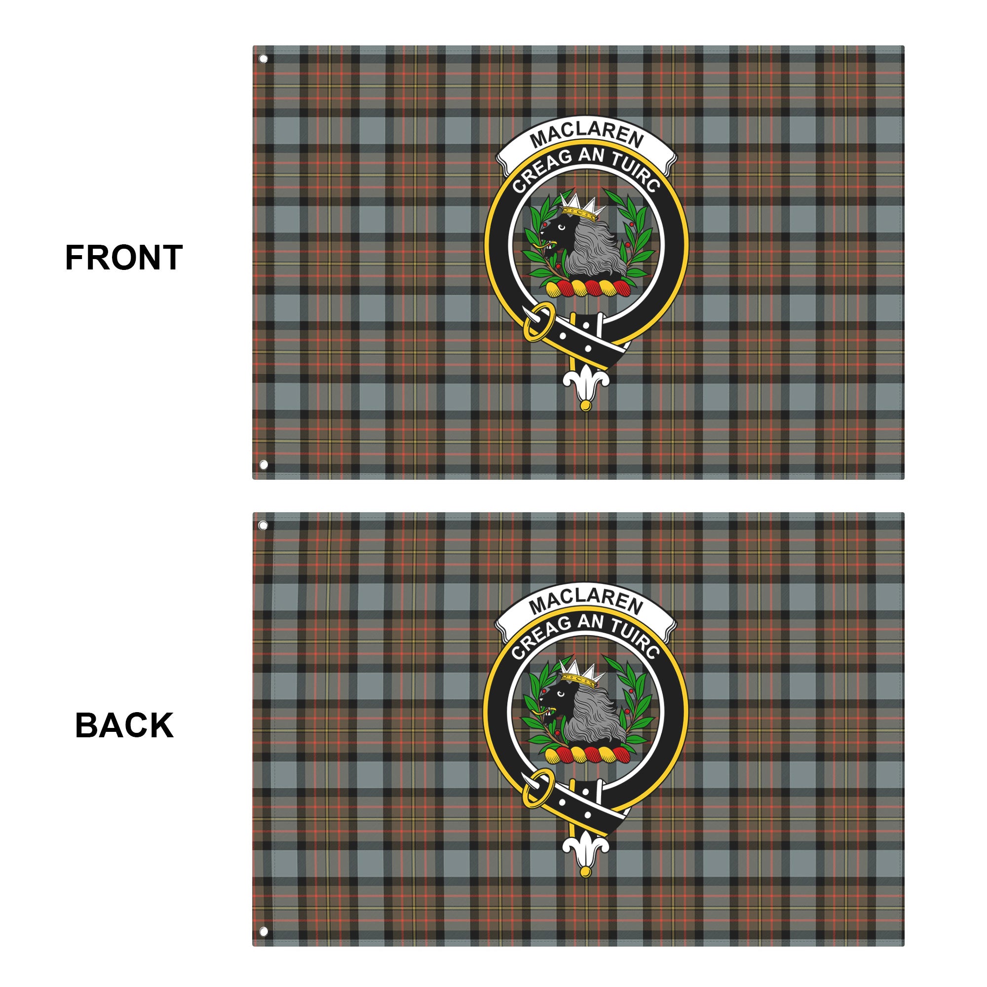 MacLaren Weathered Tartan Crest House Flag