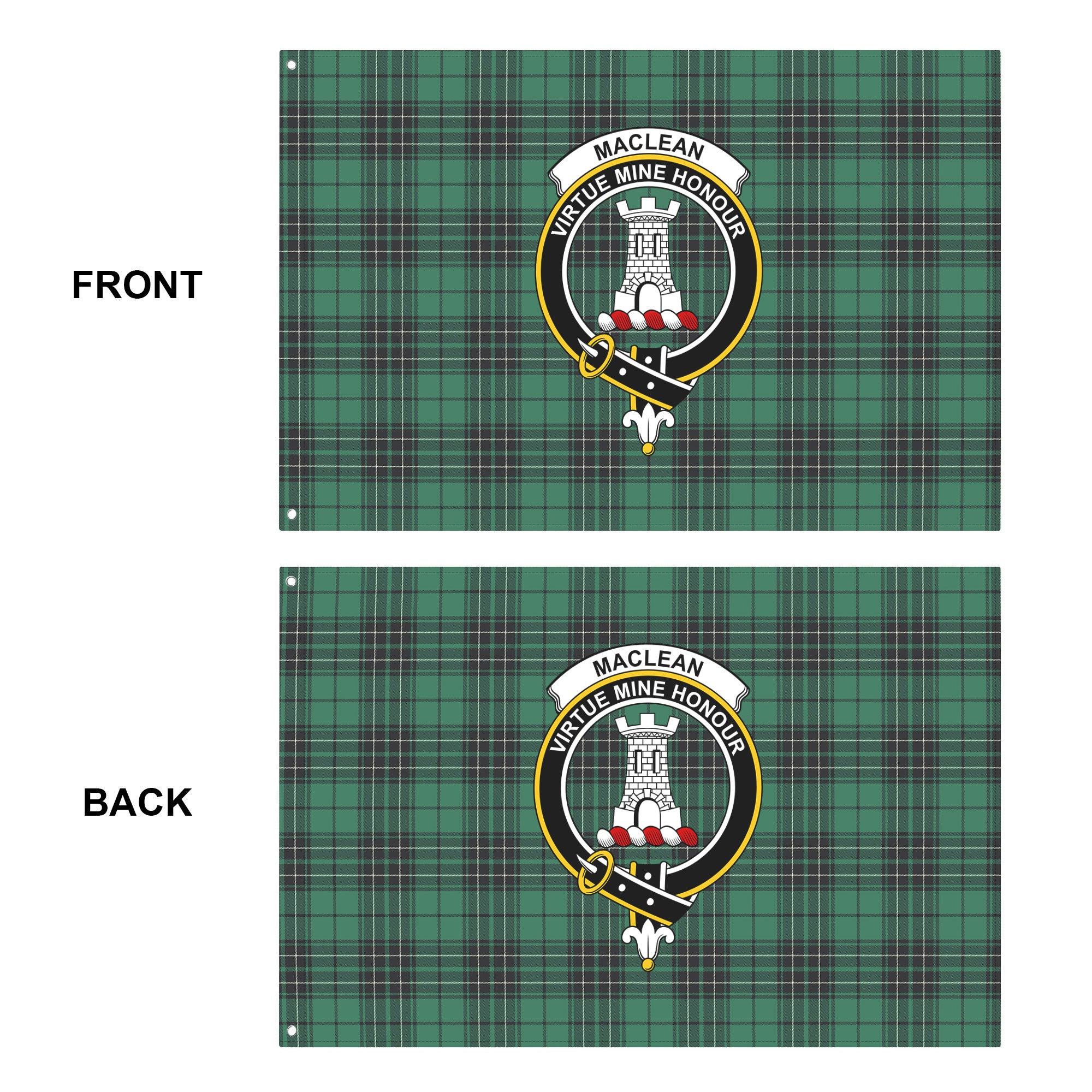 MacLean Hunting Ancient Tartan Crest House Flag