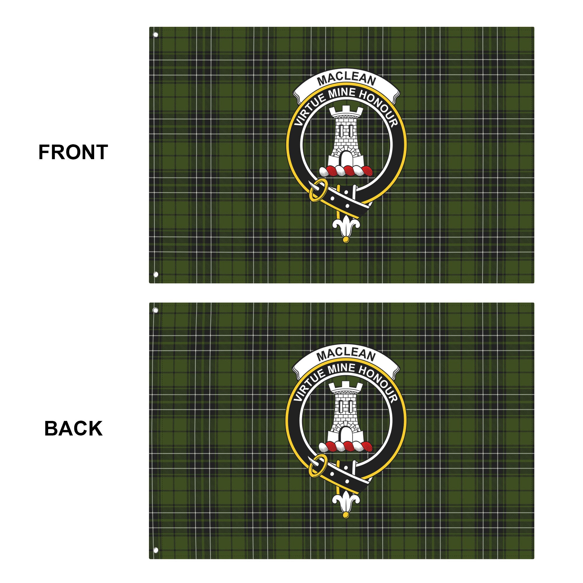MacLean Hunting Tartan Crest House Flag