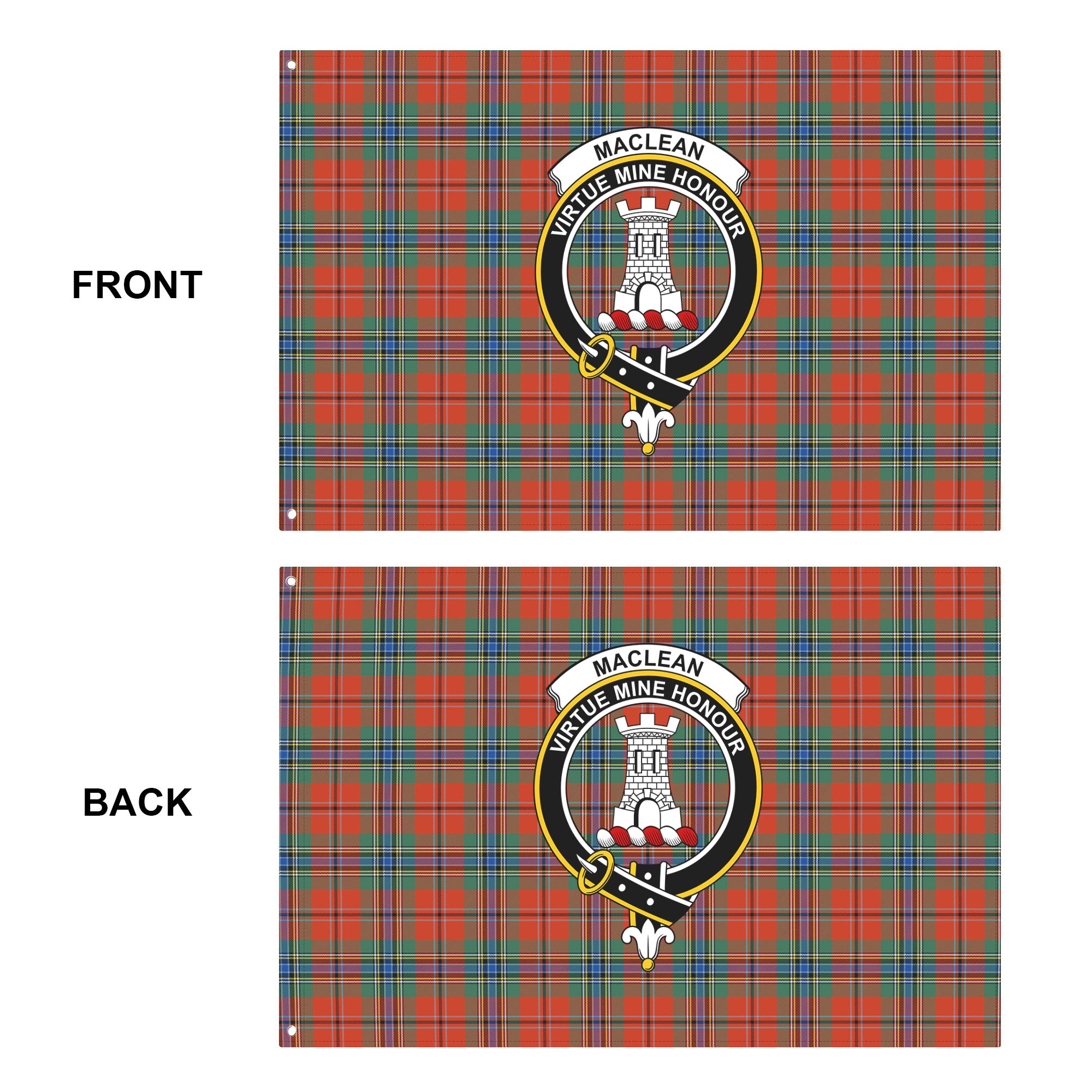 MacLean of Duart Ancient Tartan Crest House Flag