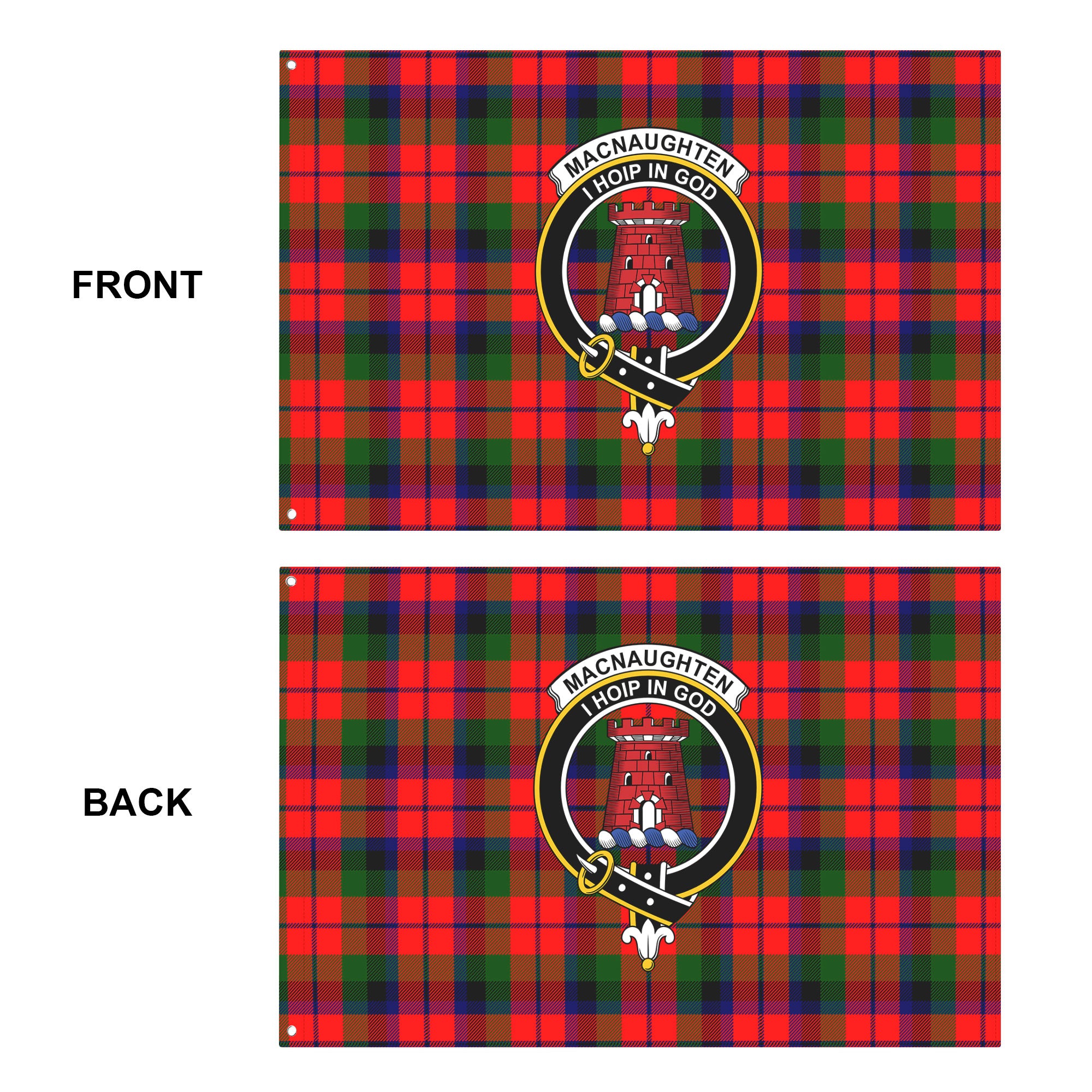 MacNaughten Tartan Crest House Flag