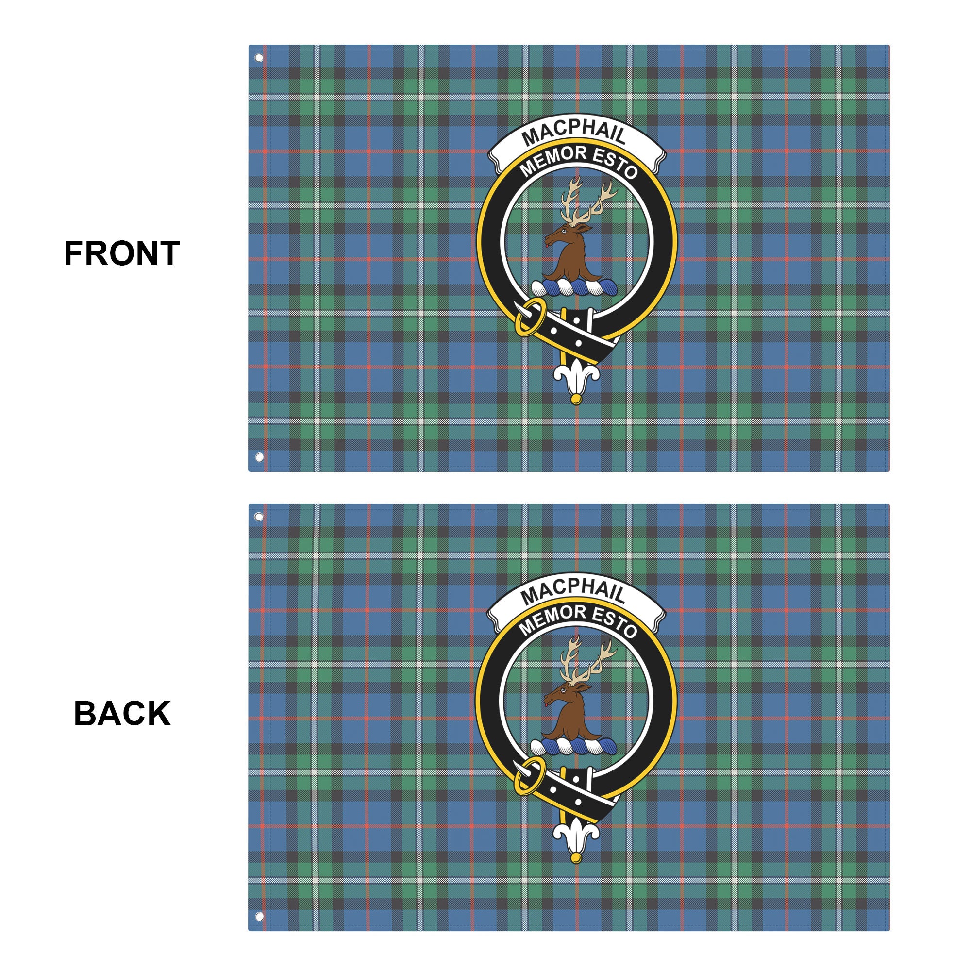 MacPhail Hunting Ancient Tartan Crest House Flag