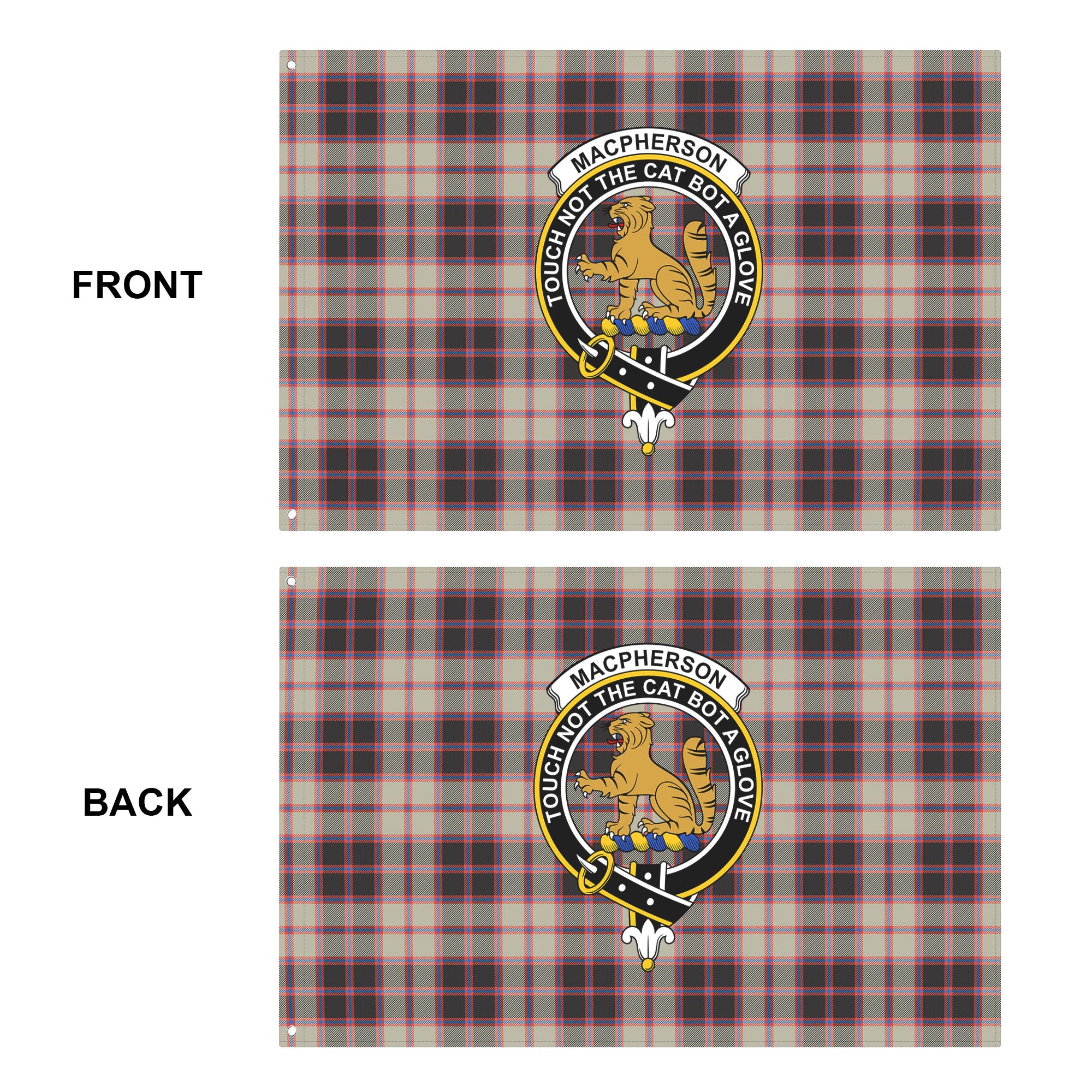 MacPherson Hunting Ancient Tartan Crest House Flag