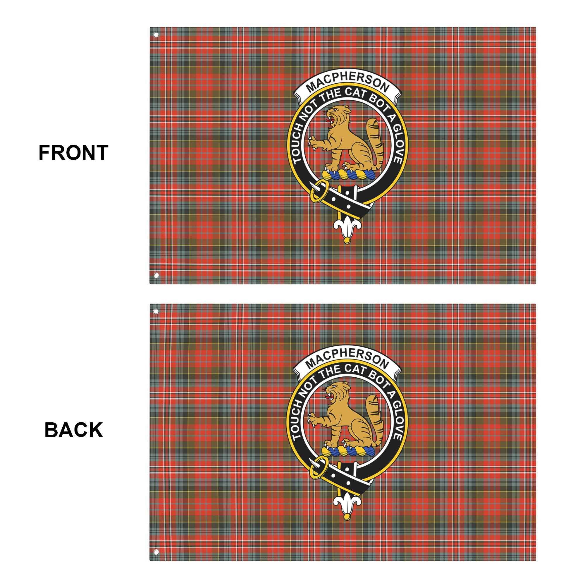 MacPherson Weathered Tartan Crest House Flag