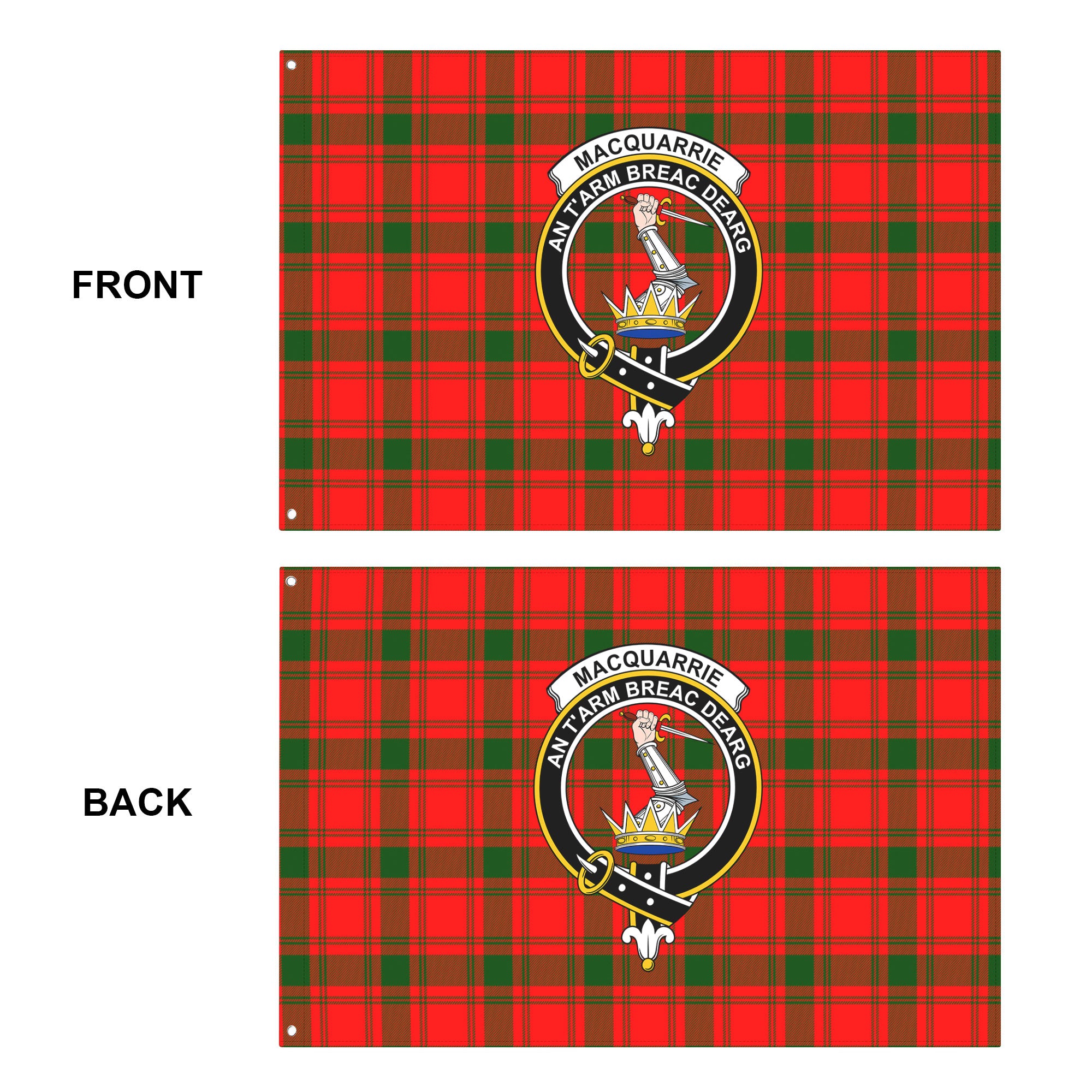 MacQuarrie Tartan Crest House Flag