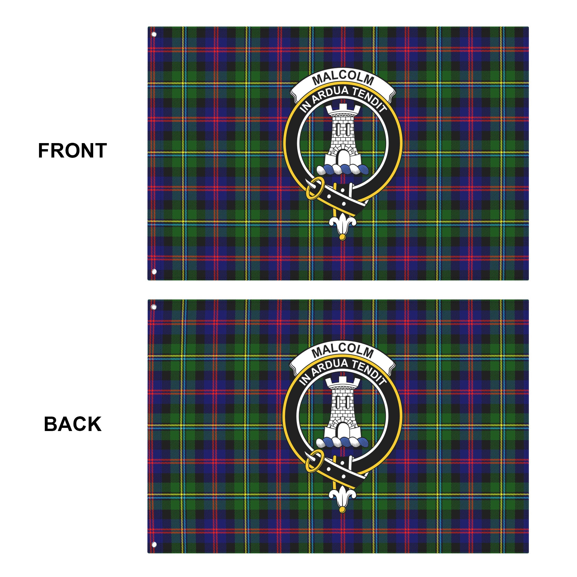 Malcolm (or MacCallum) Tartan Crest House Flag