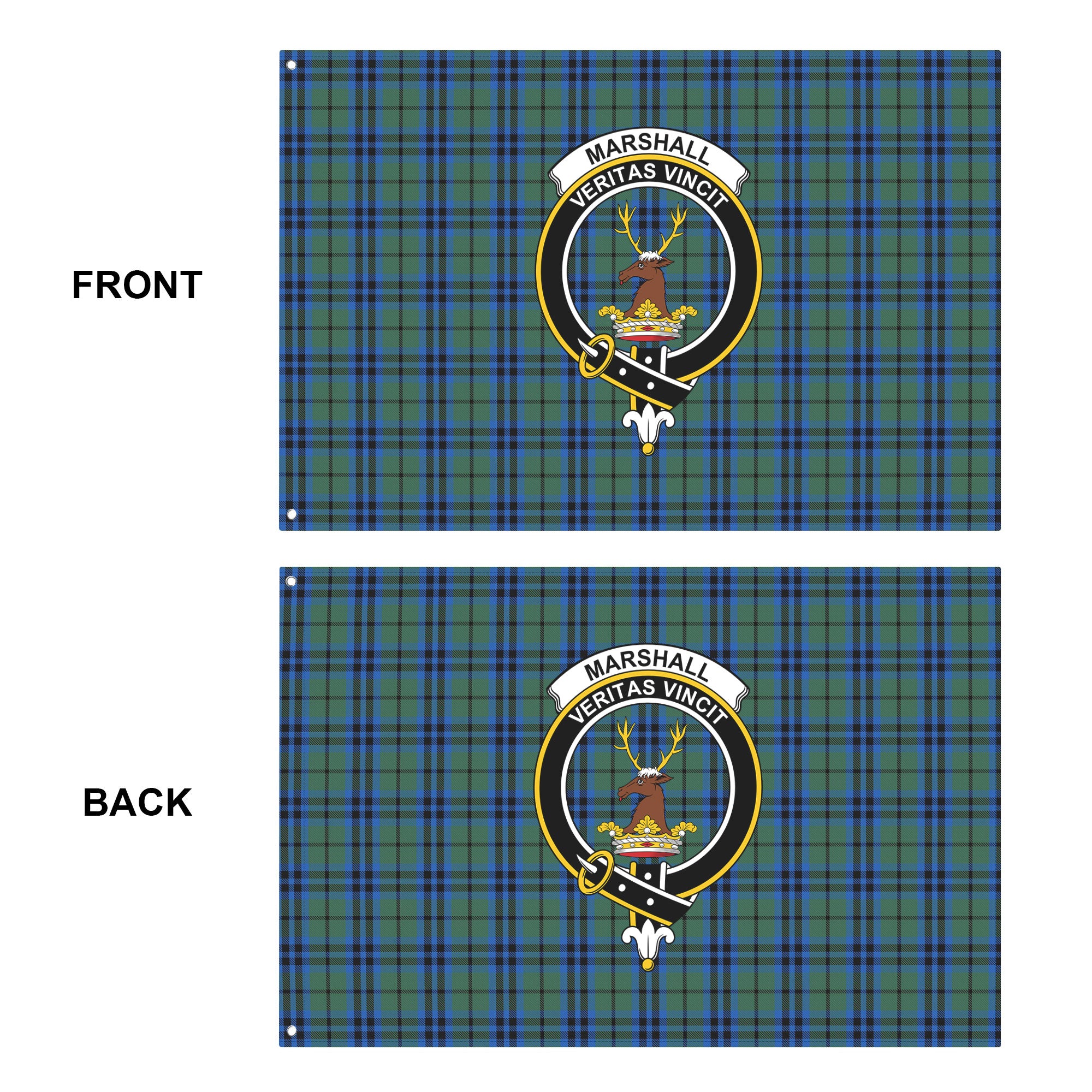 Marshall Tartan Crest House Flag