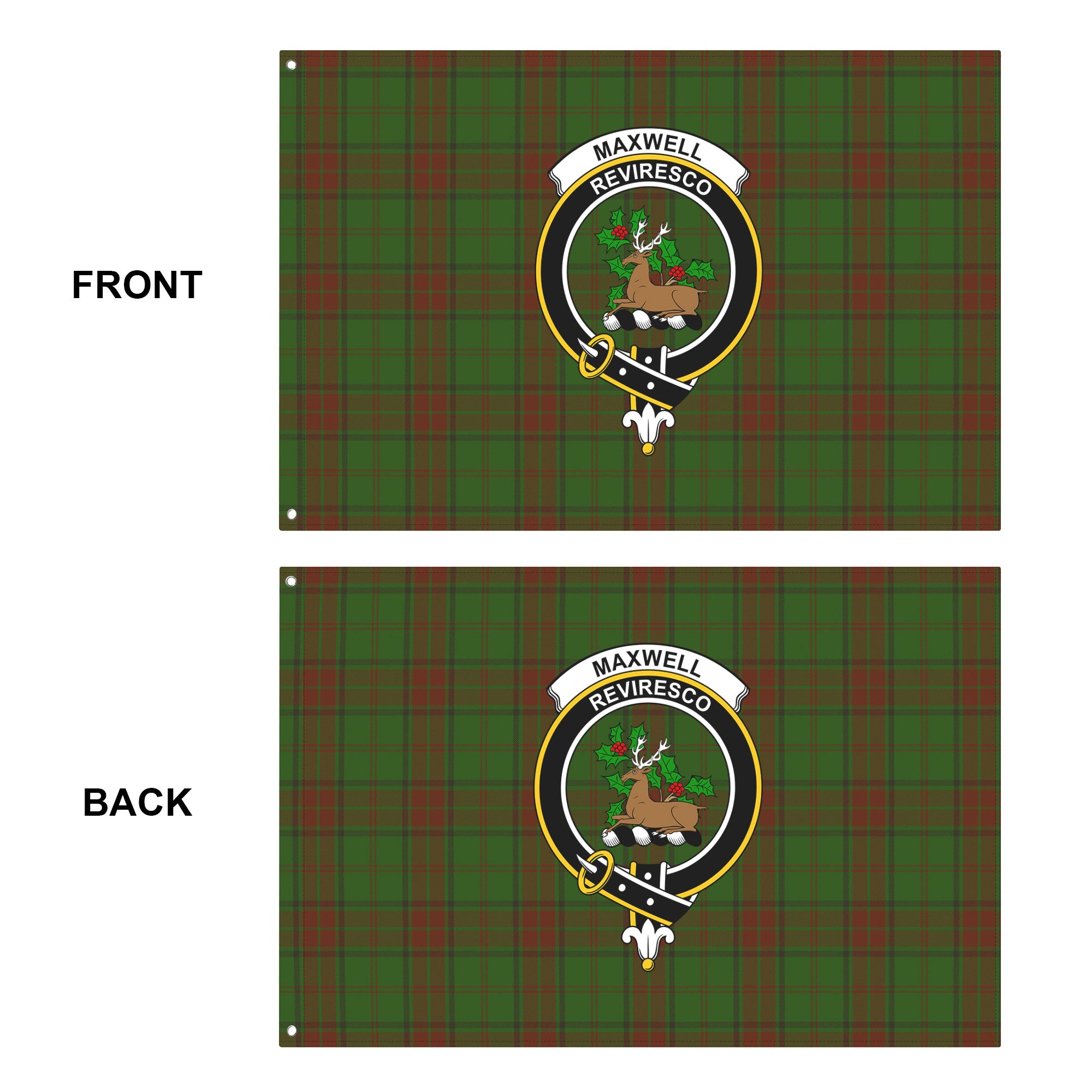 Maxwell Hunting Tartan Crest House Flag