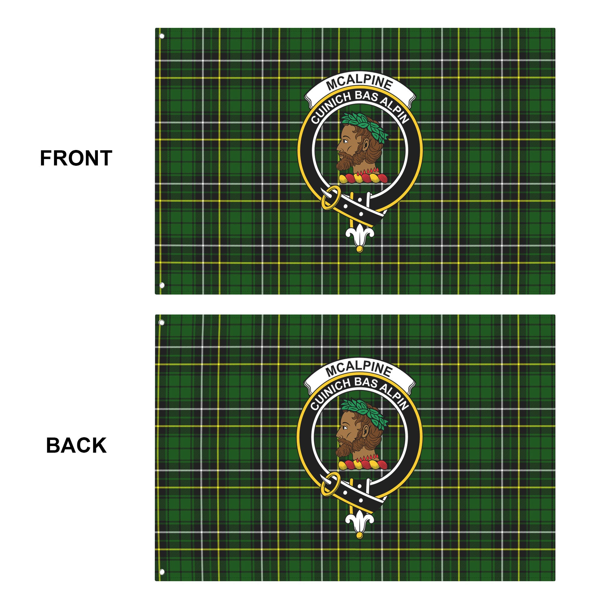McAlpine Modern Tartan Crest House Flag