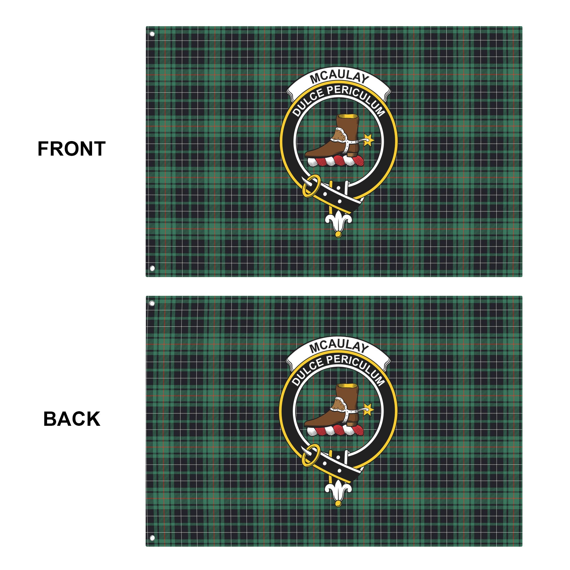 McAulay Hunting Ancient Tartan Crest House Flag