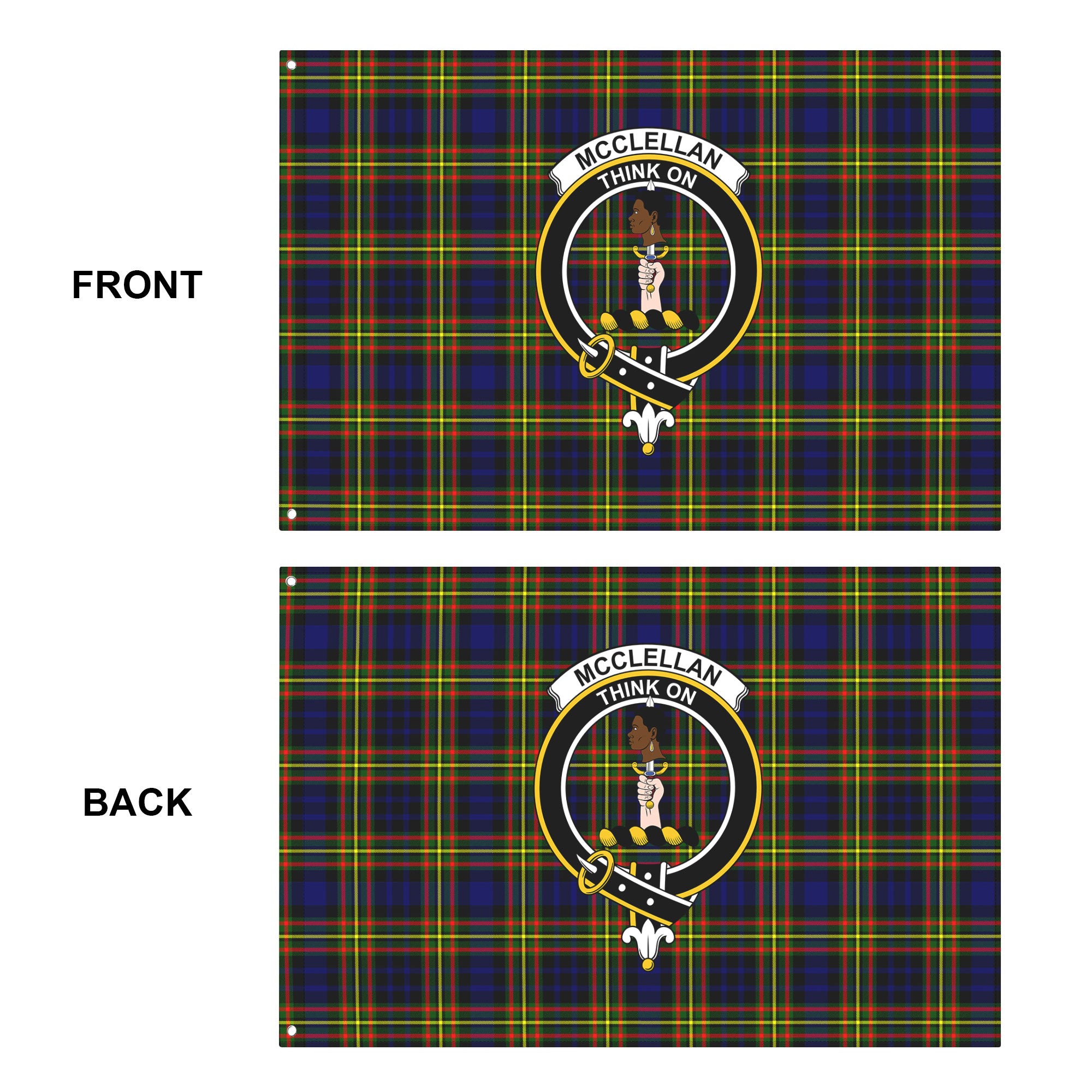 McClellan Modern Tartan Crest House Flag