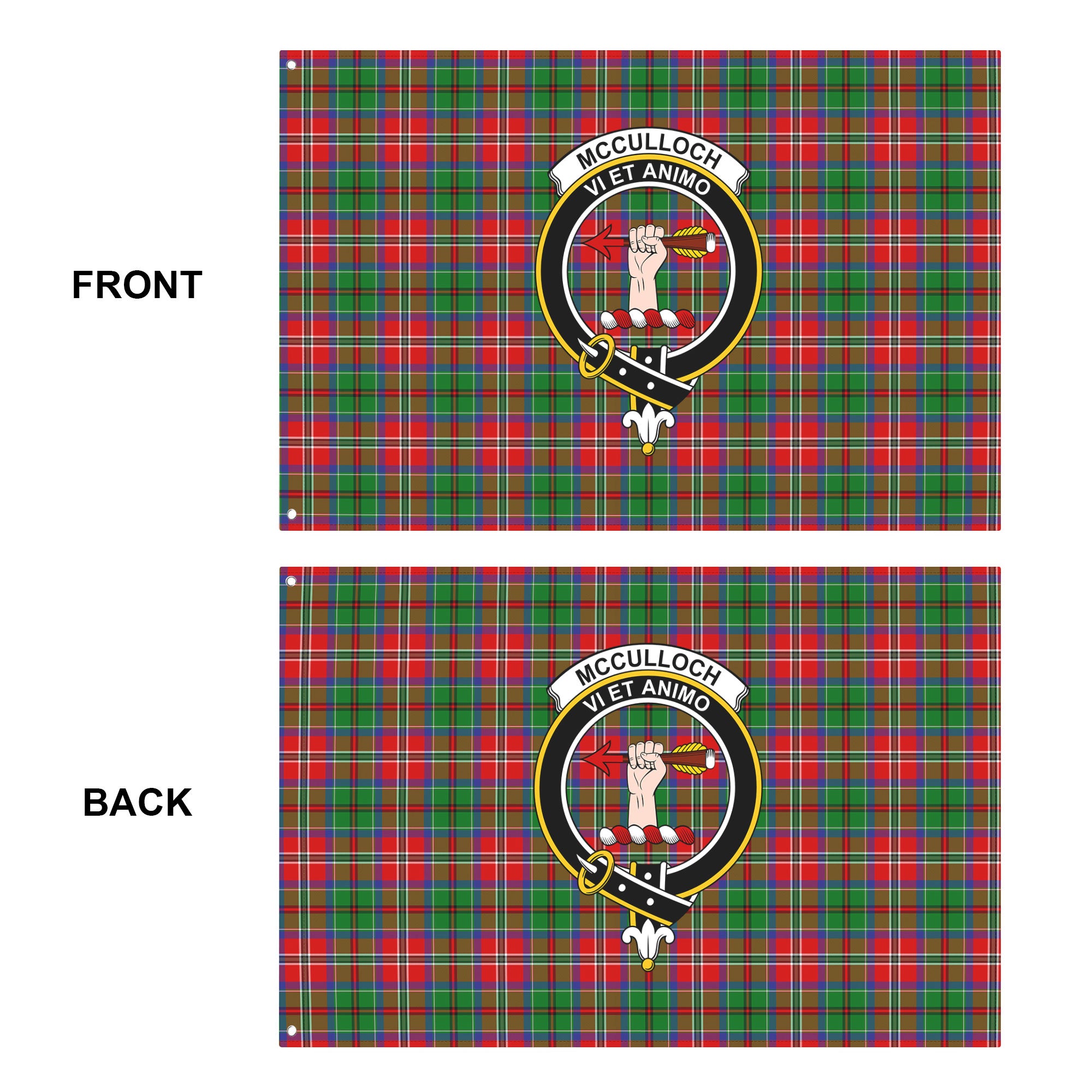 McCulloch Tartan Crest House Flag