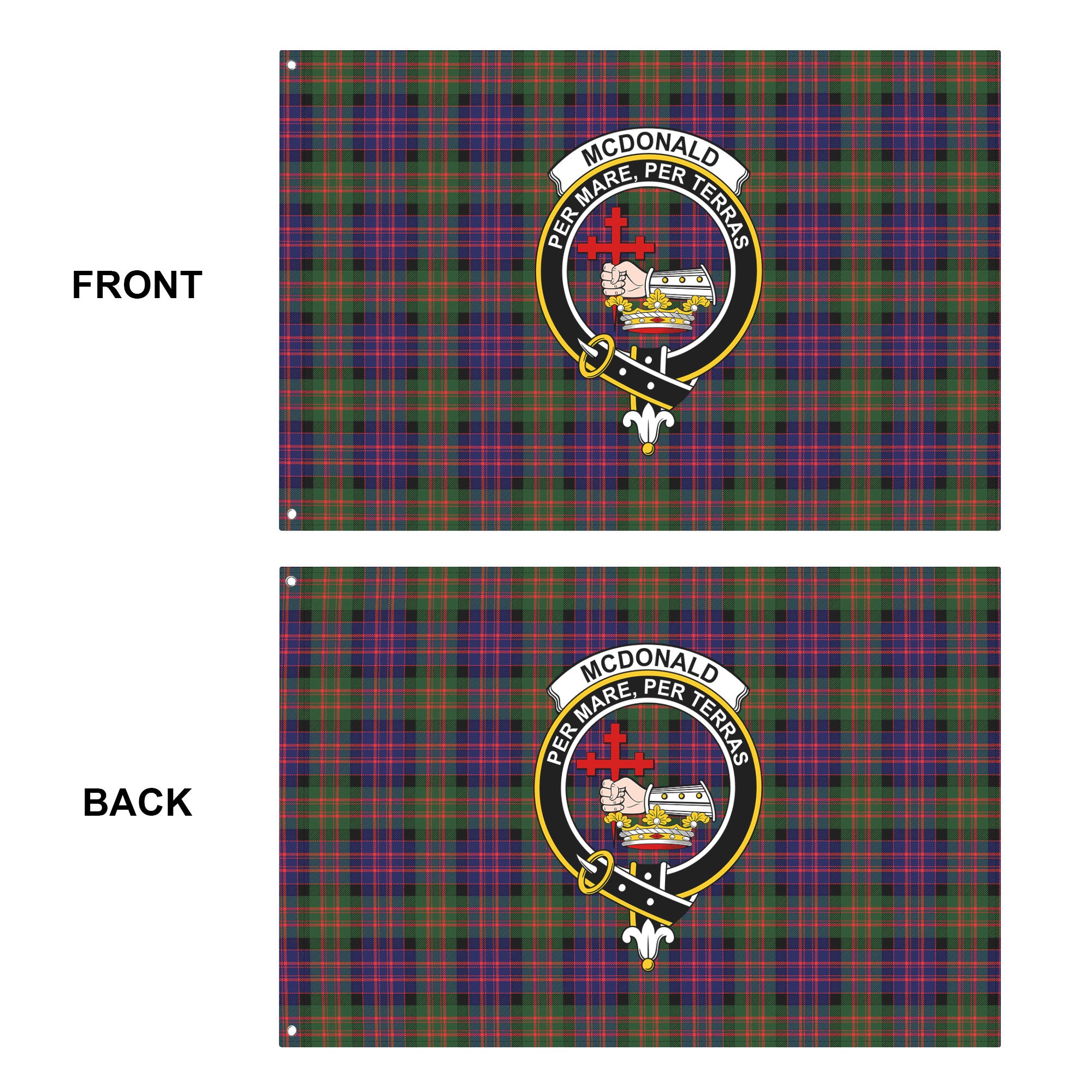 McDonald Modern Tartan Crest House Flag