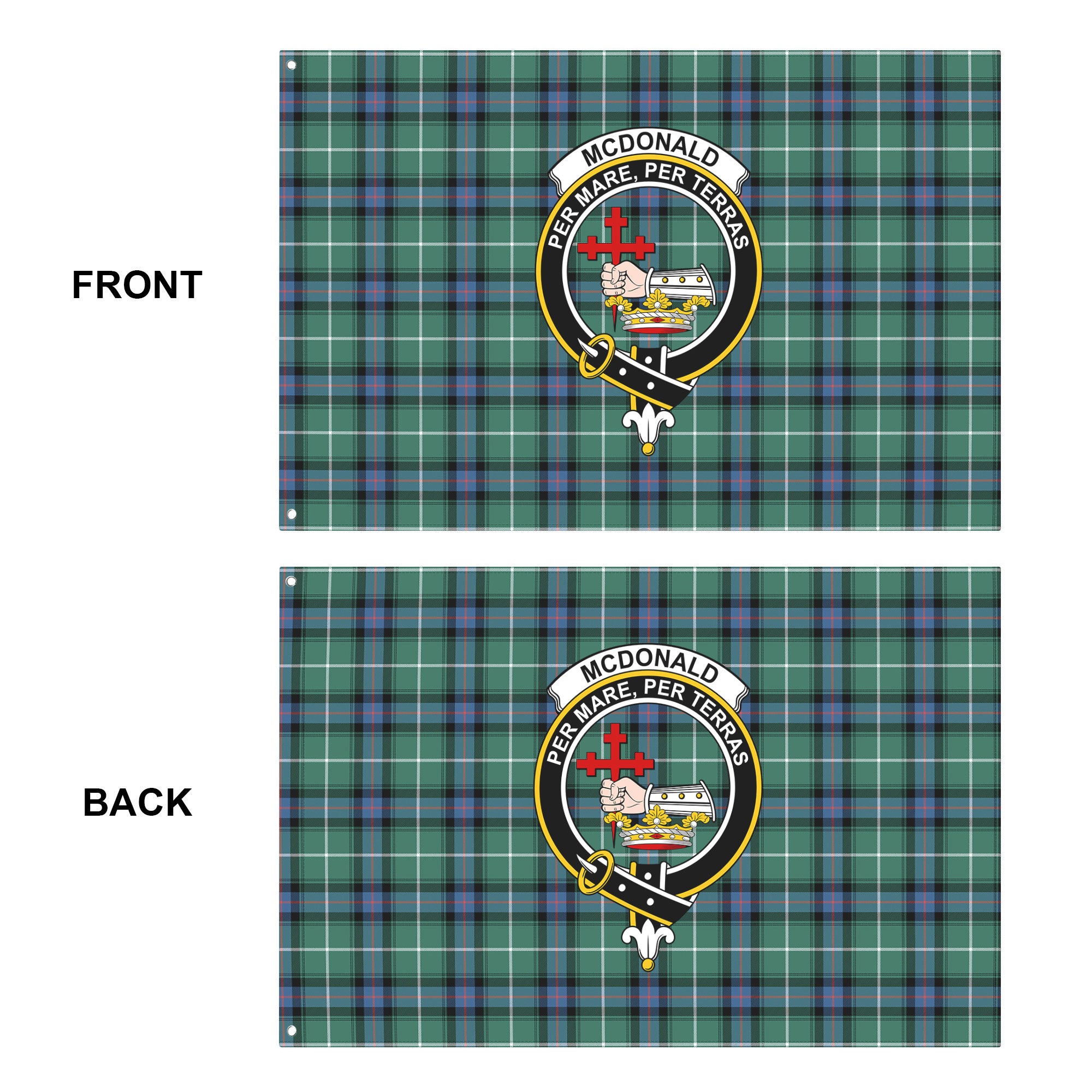 McDonald of the Isles Hunting Ancient Tartan Crest House Flag