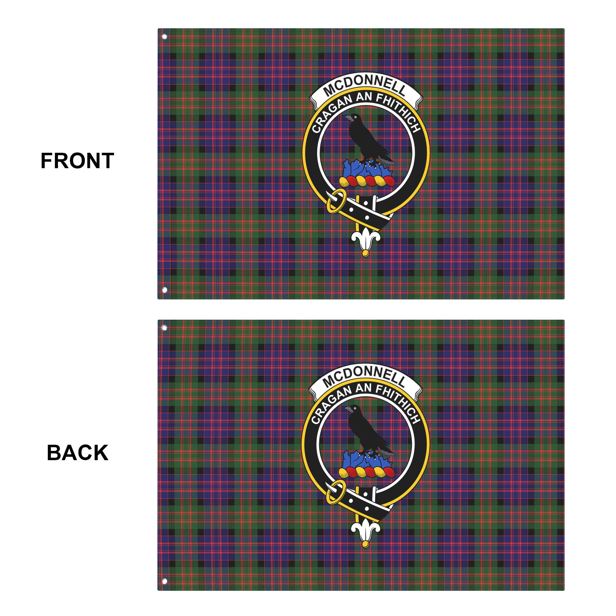 McDonnell of Glengarry Modern Tartan Crest House Flag