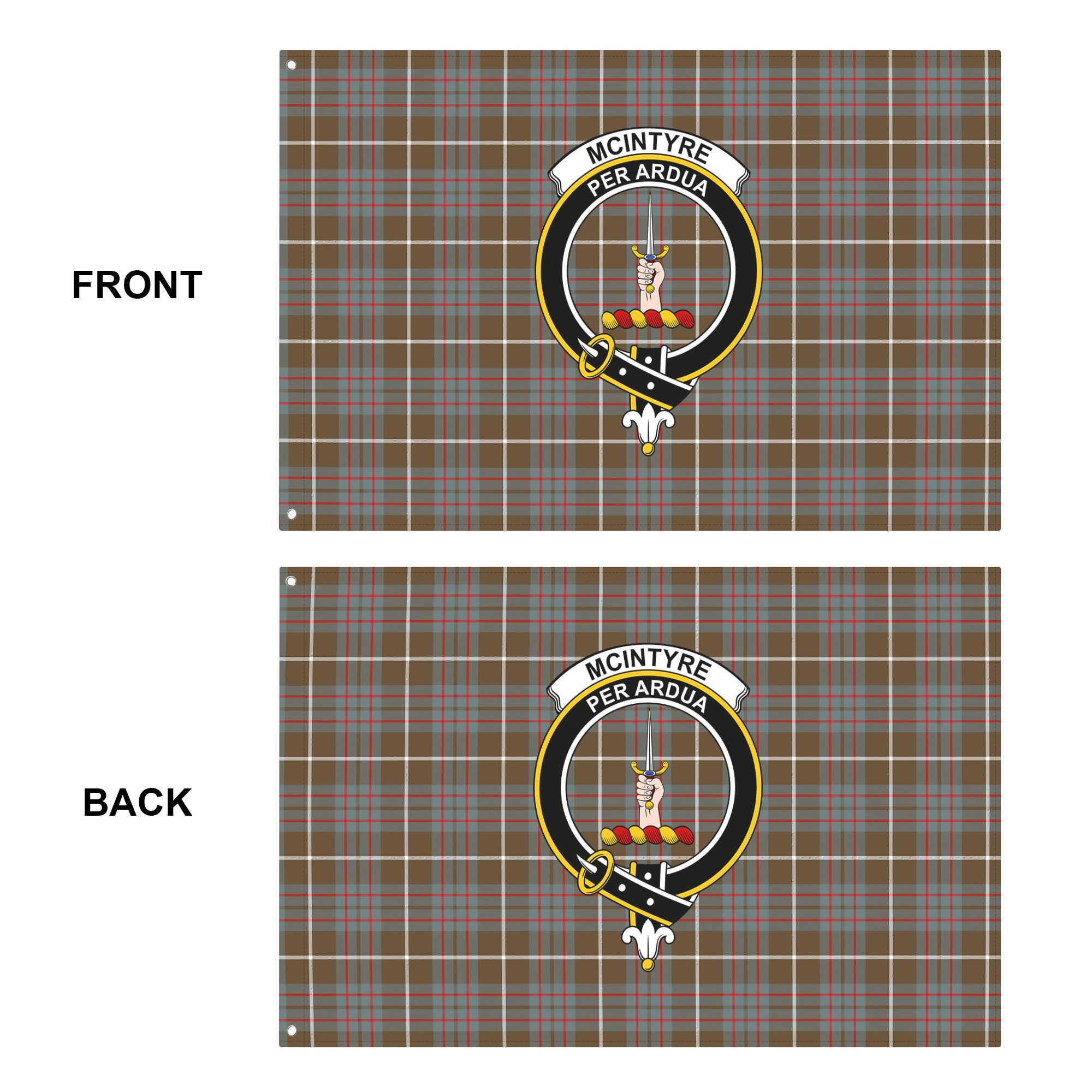 McIntyre Hunting Weathered Tartan Crest House Flag