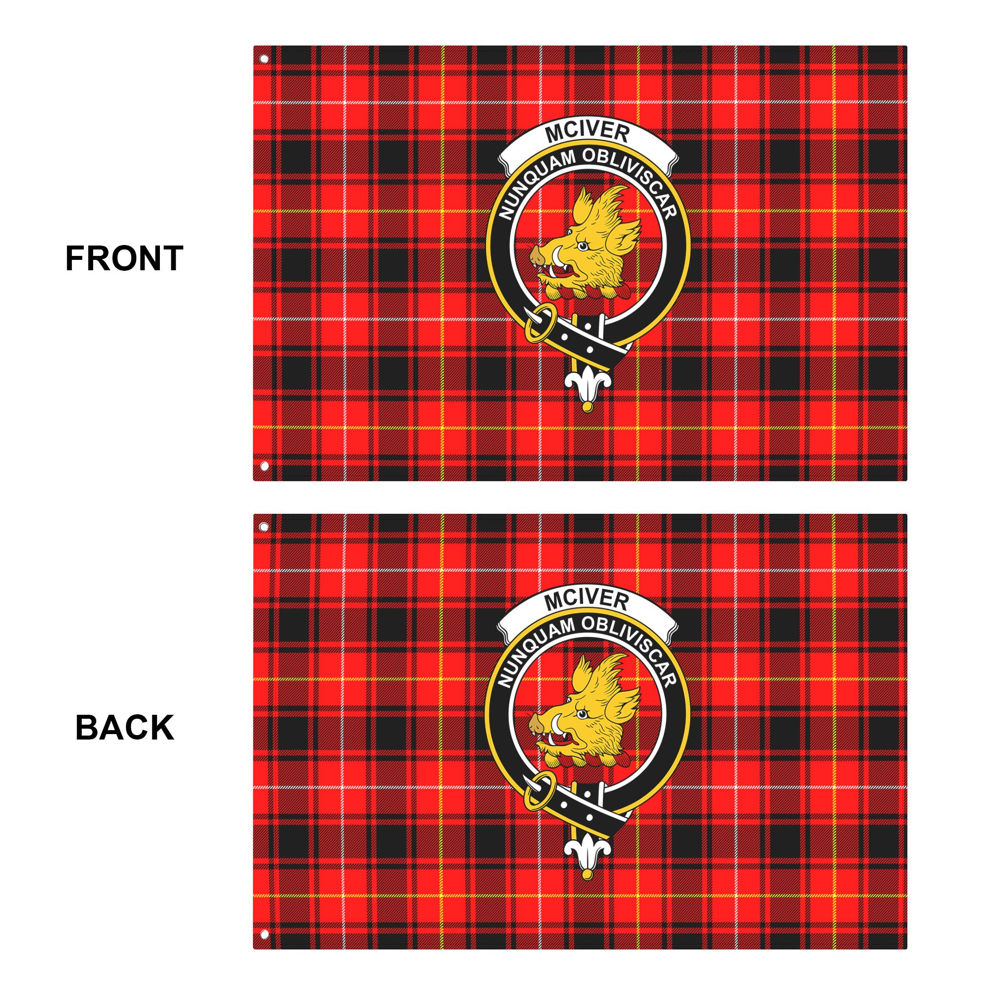 McIver Modern Tartan Crest House Flag