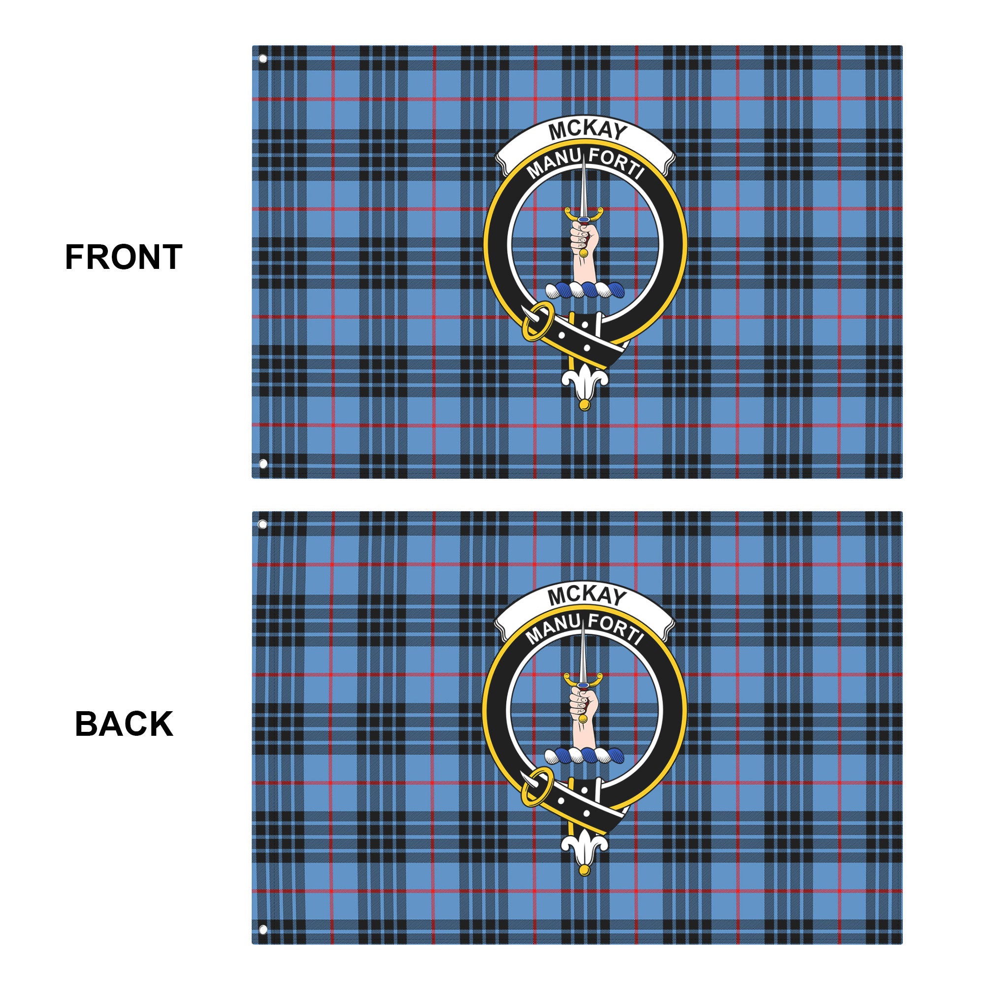 McKay Blue Tartan Crest House Flag