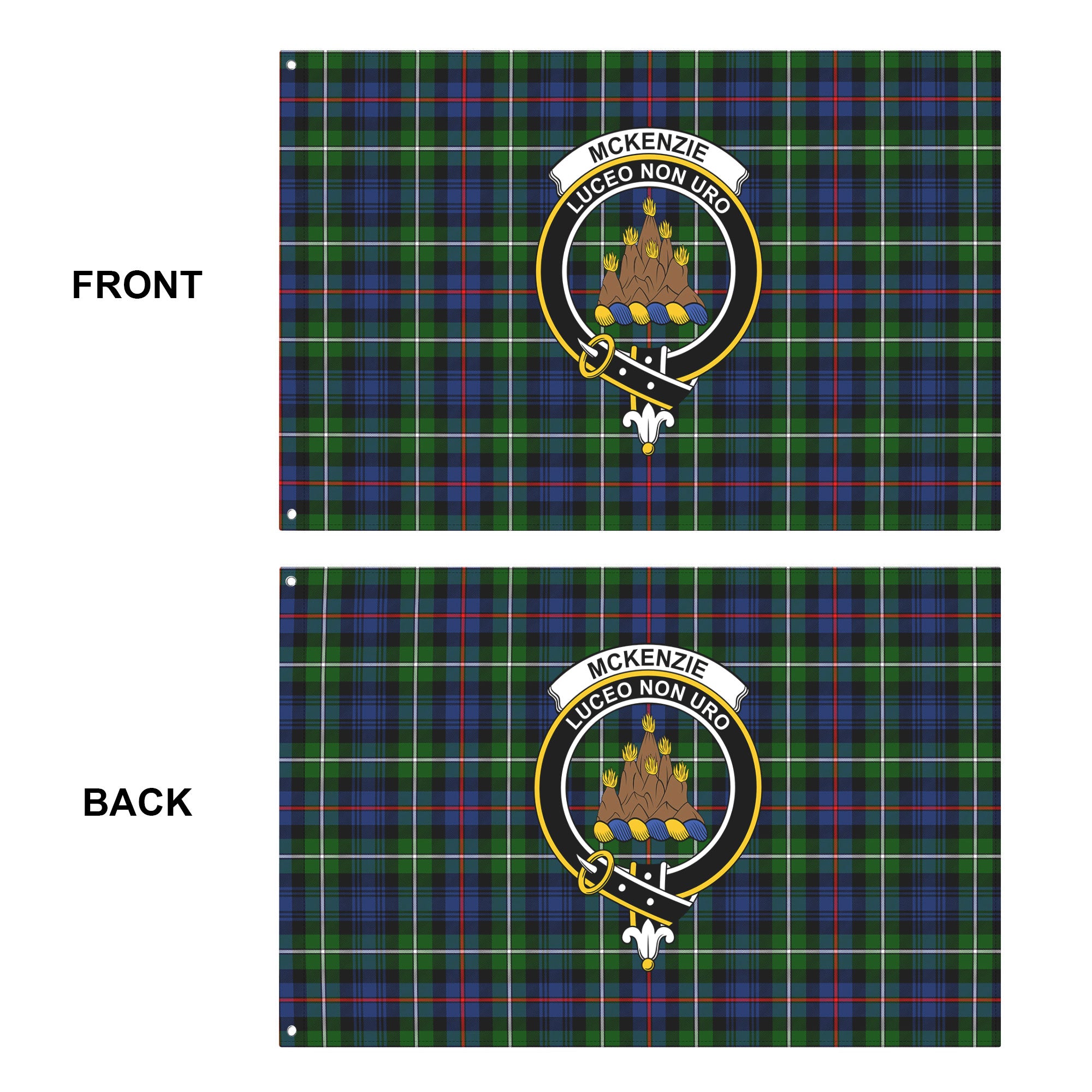 McKenzie Modern Tartan Crest House Flag