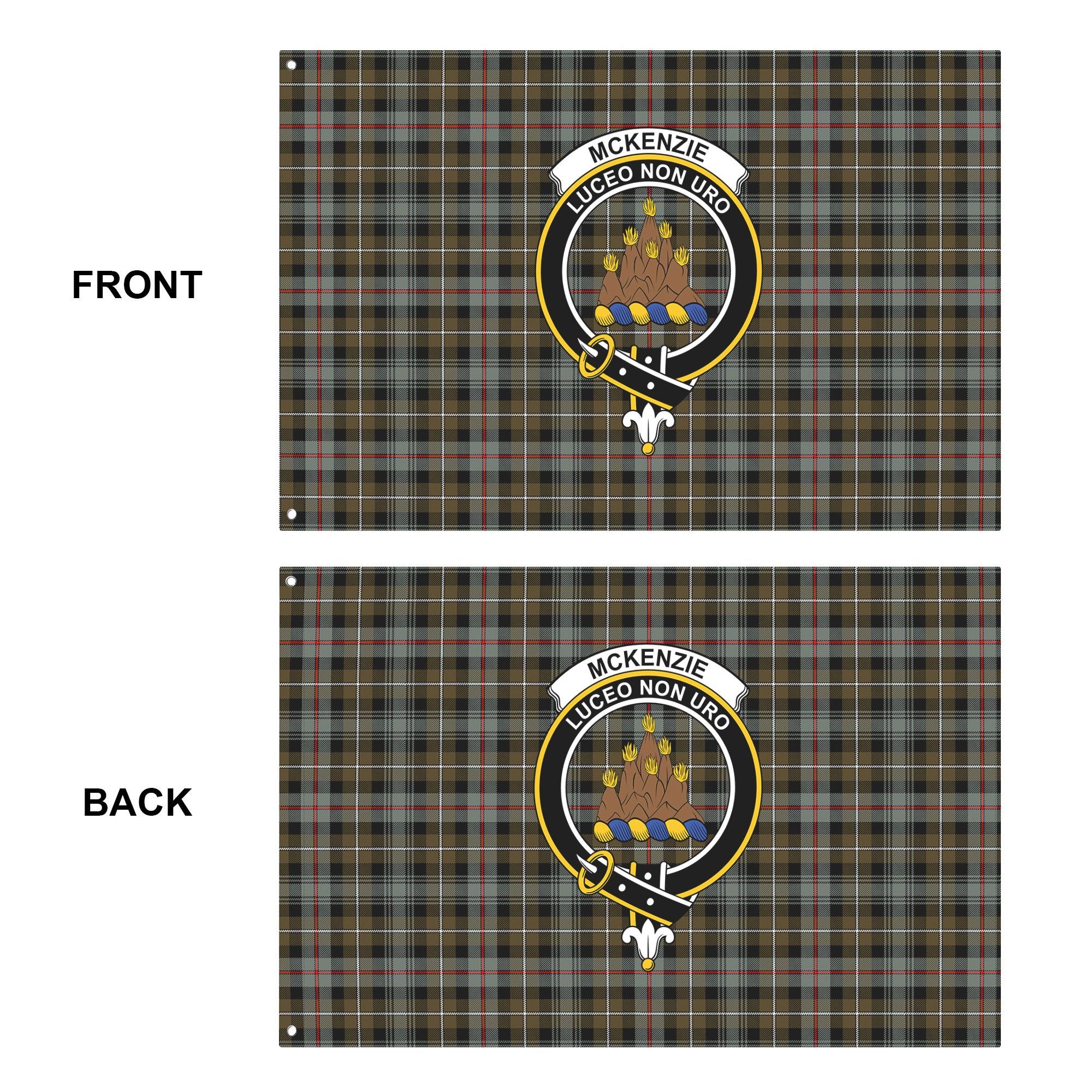 McKenzie Weathered Tartan Crest House Flag