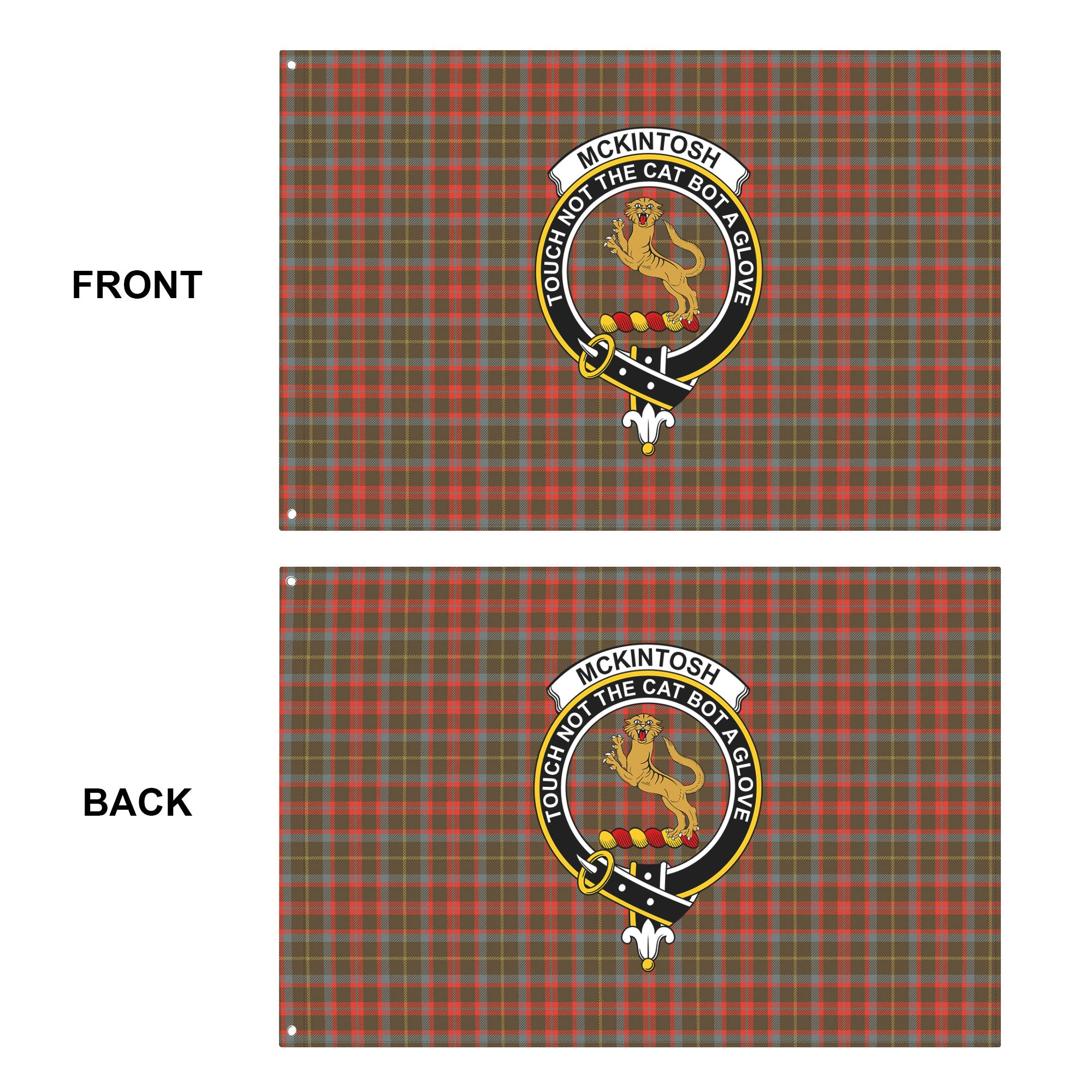 McKintosh Hunting Weathered Tartan Crest House Flag