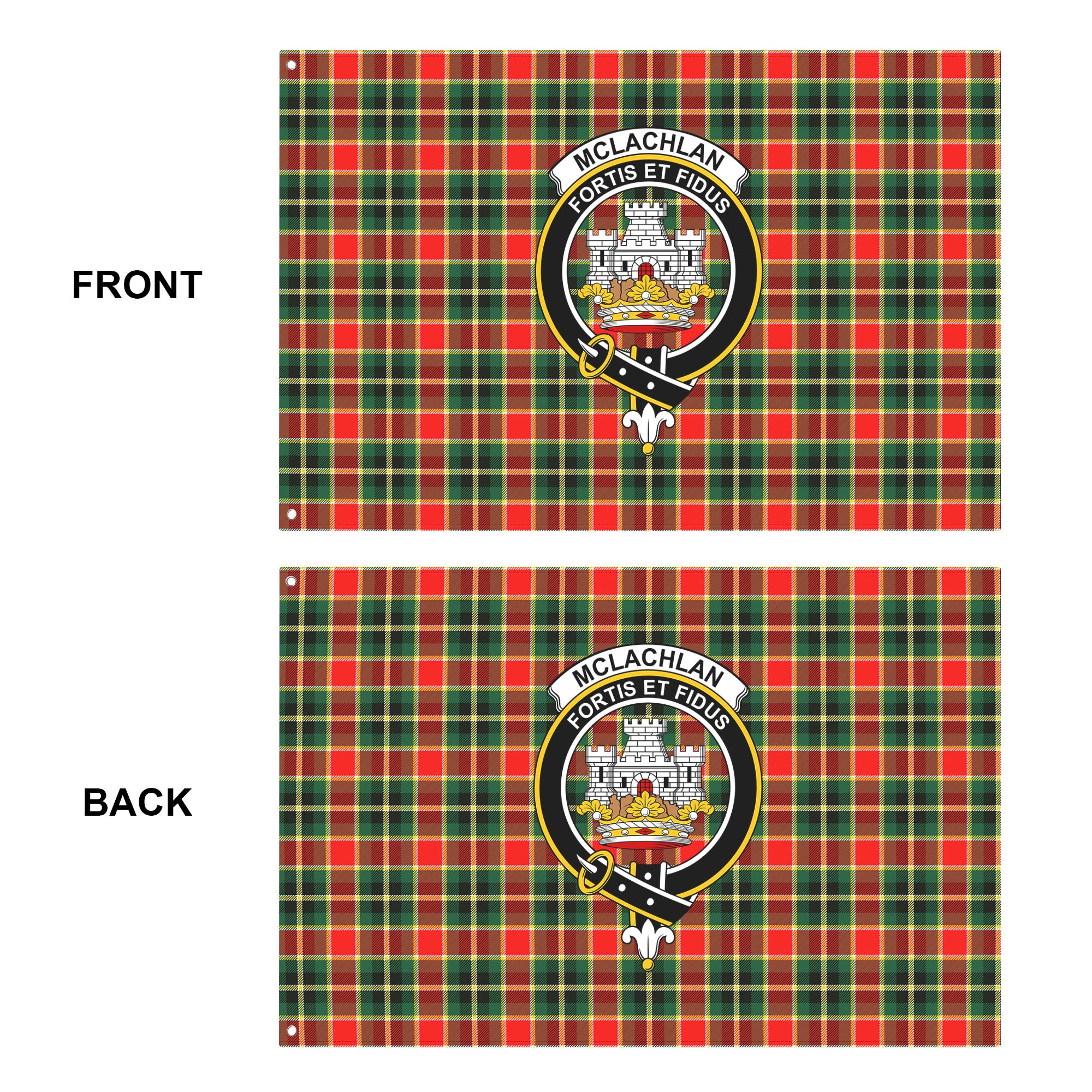 McLachlan Hunting Modern Tartan Crest House Flag