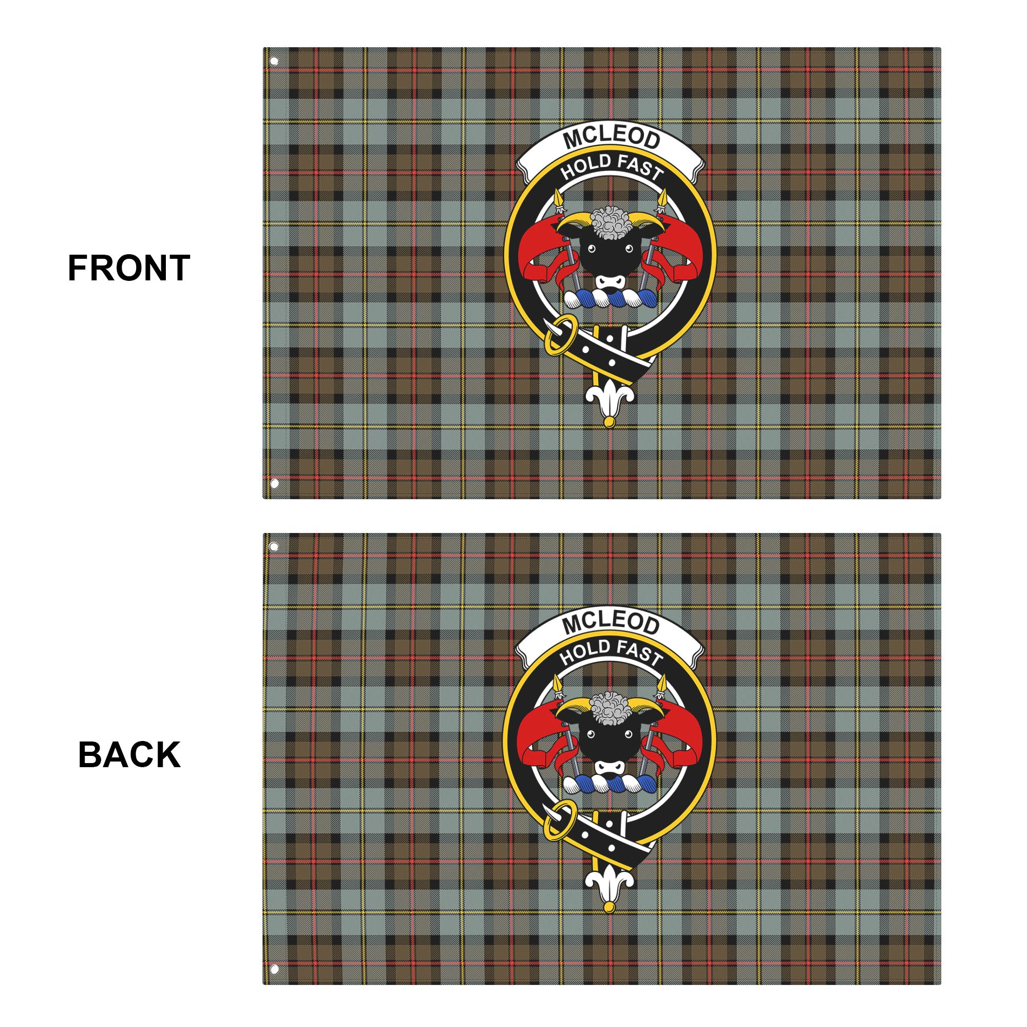 McLeod of Harris Weathered Tartan Crest House Flag
