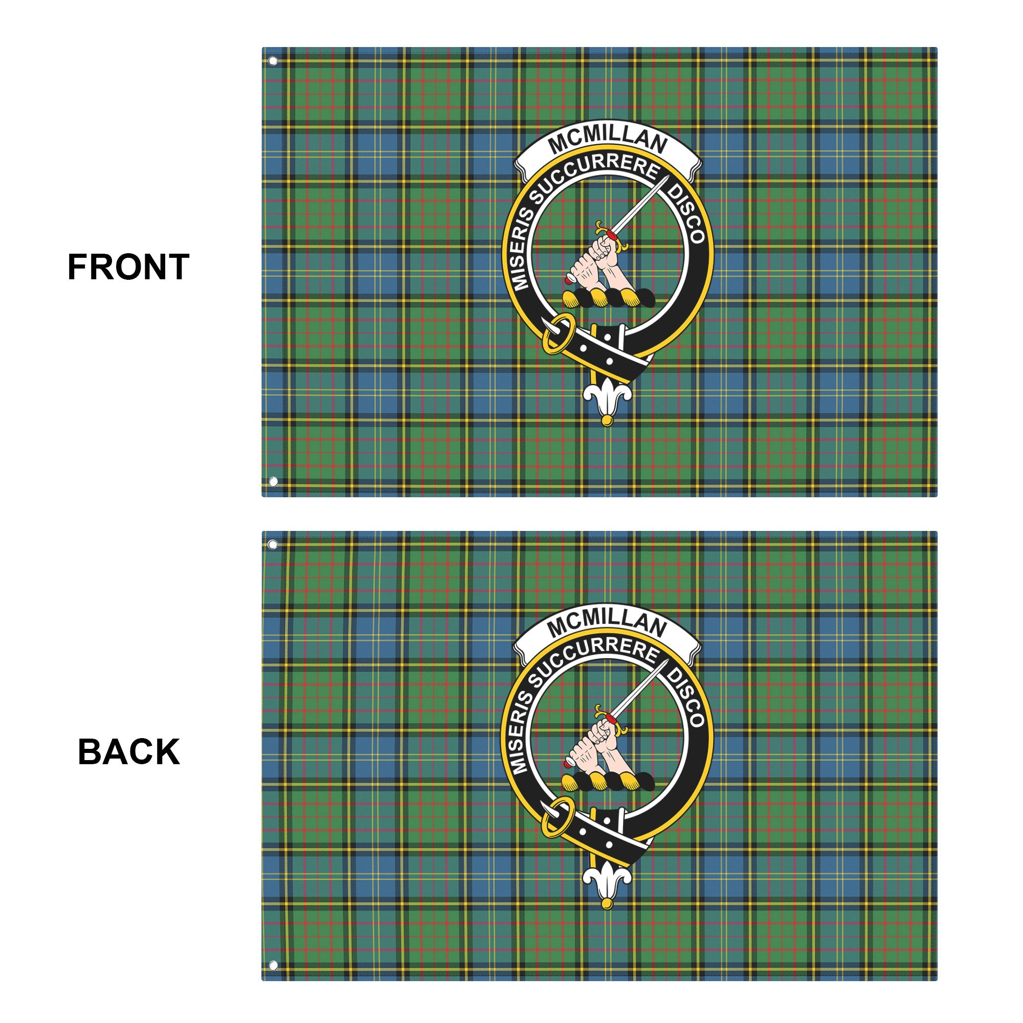 McMillan Hunting Ancient Tartan Crest House Flag