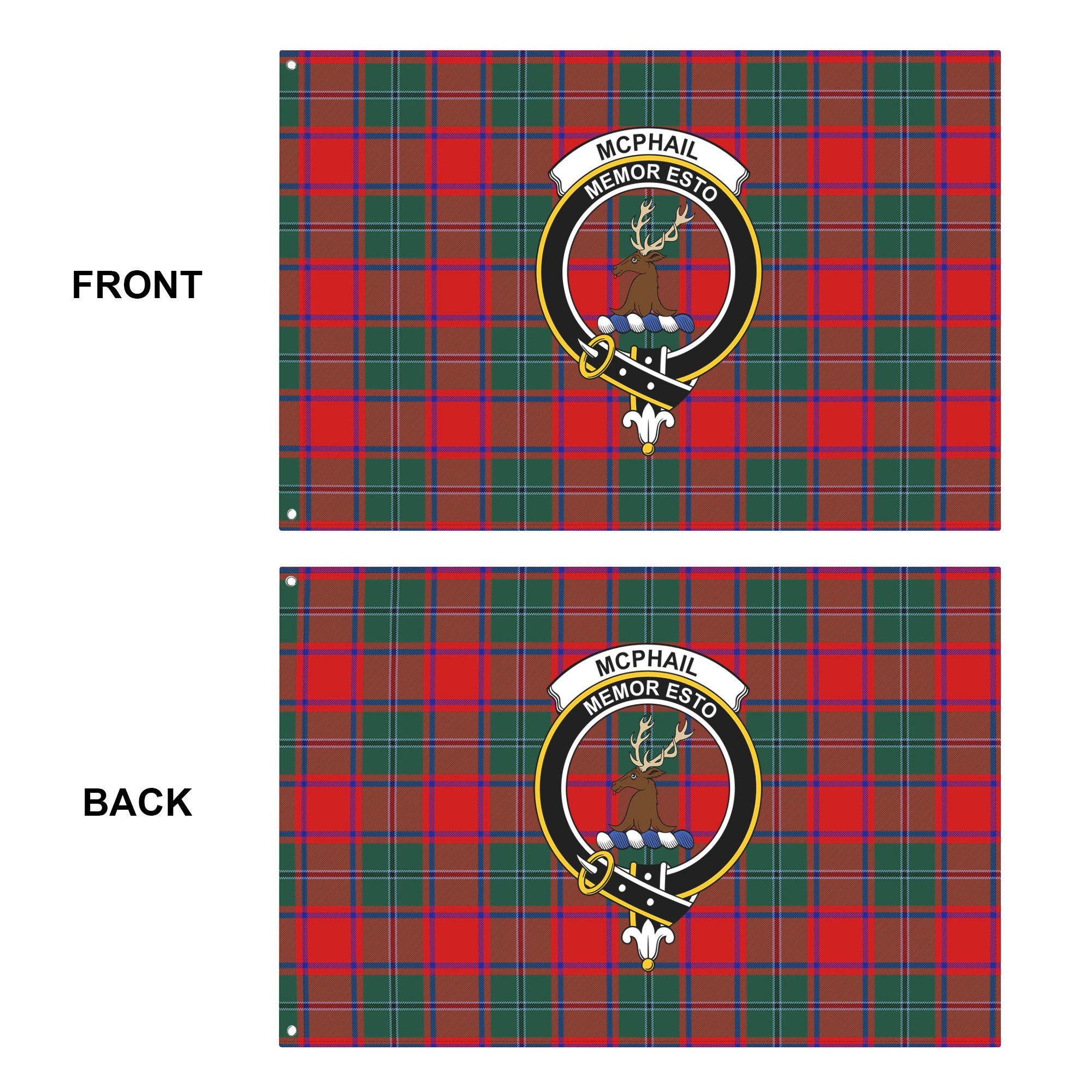 McPhail Clan Tartan Crest House Flag
