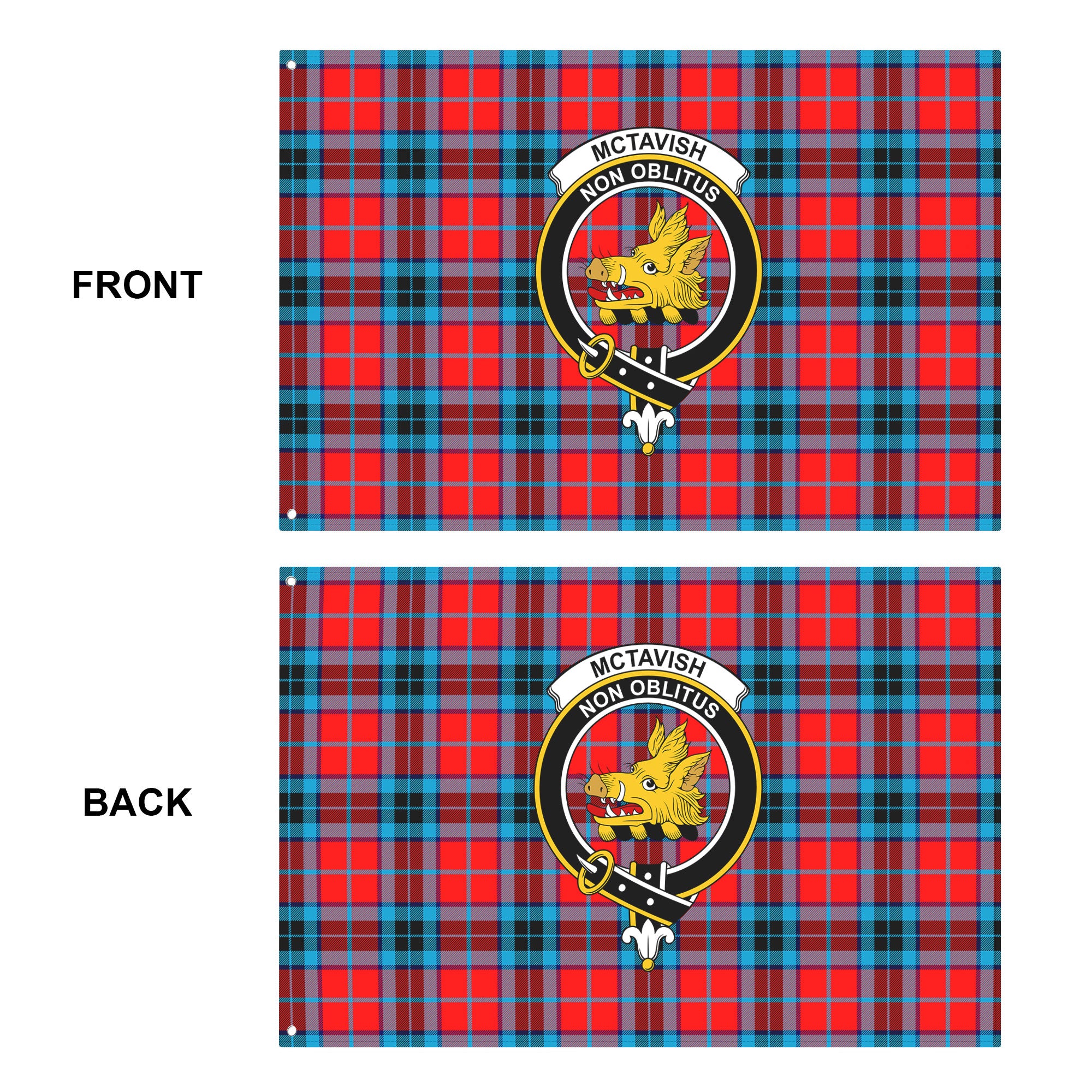 McTavish Modern Tartan Crest House Flag